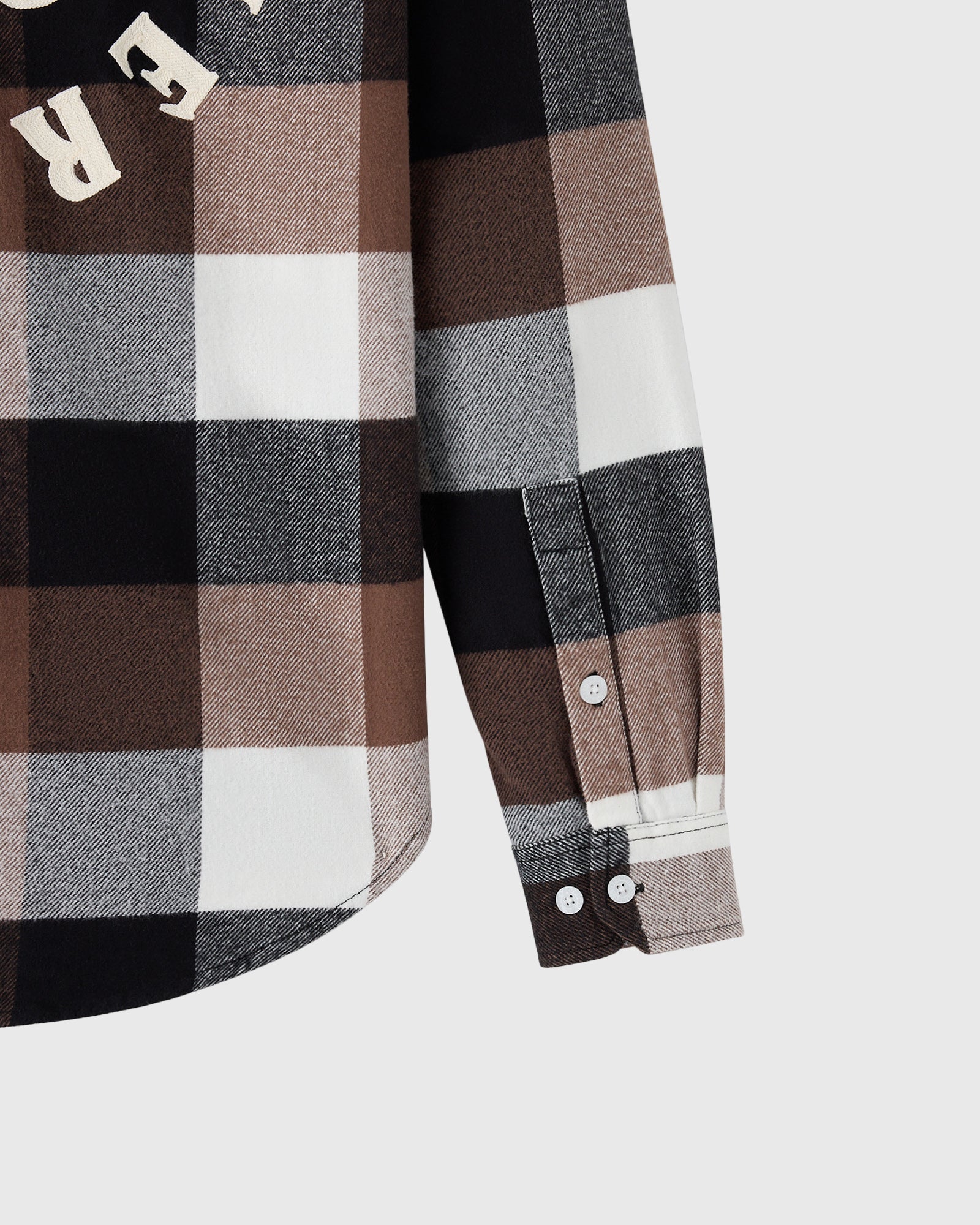 Buffalo Plaid Flannel Shirt - Brown IMAGE #5