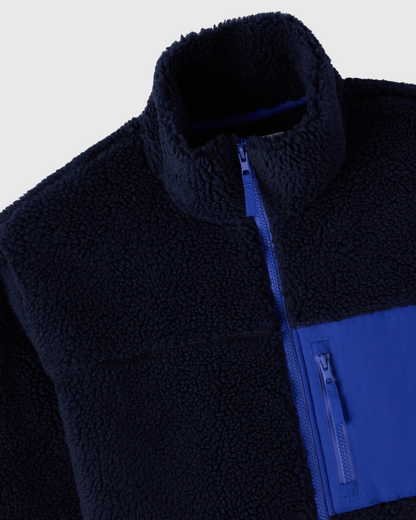 Deep Pile Sherpa Full-Zip Jacket - Navy IMAGE #2