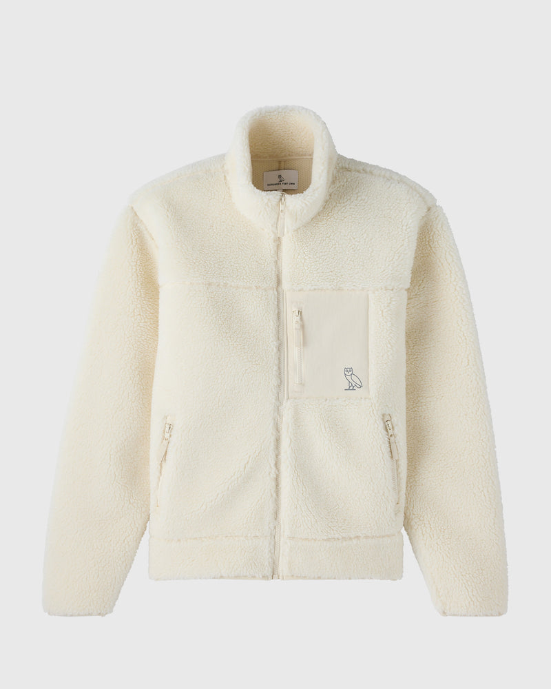 Deep Pile Sherpa Full-Zip Jacket - Cream