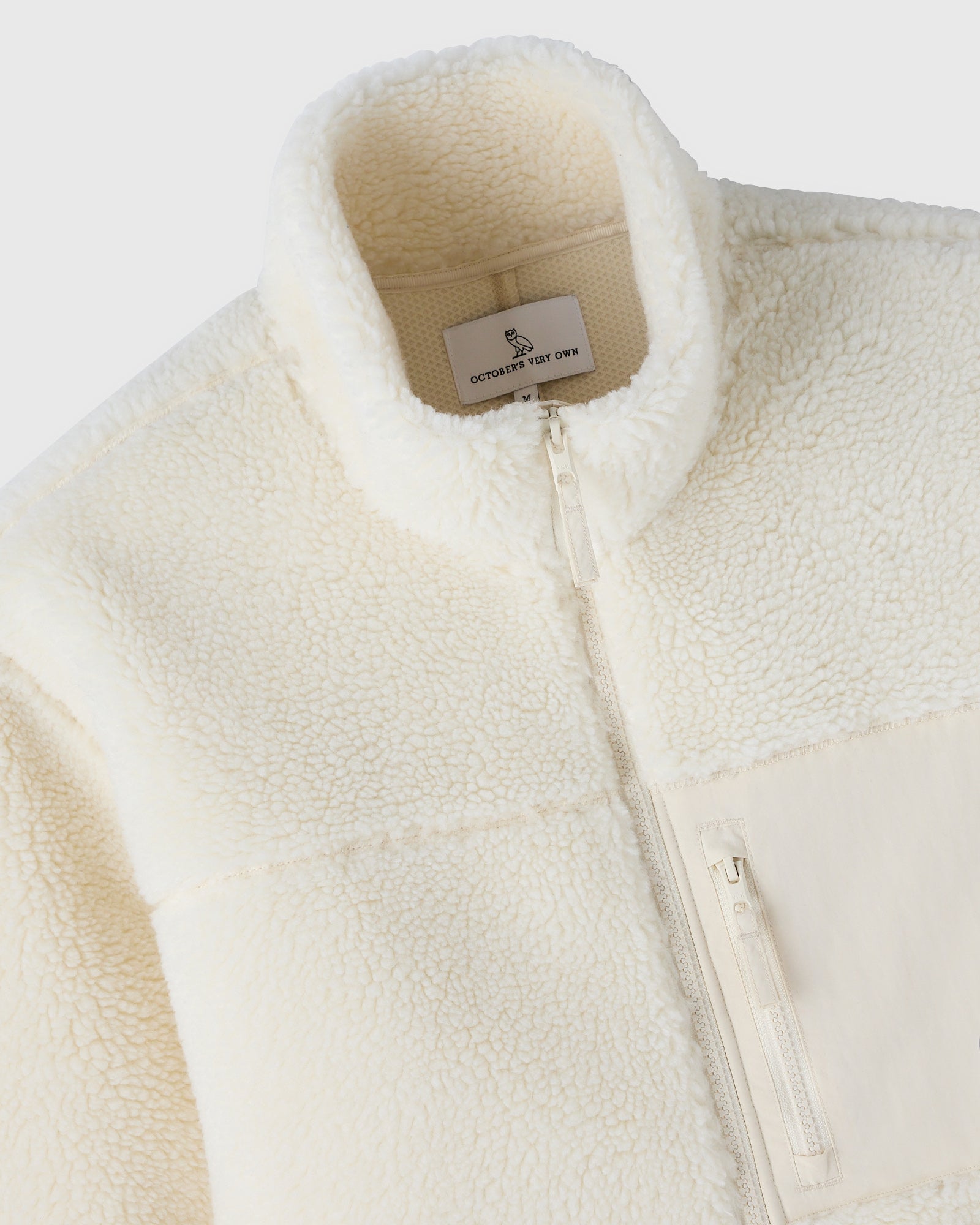 Deep Pile Sherpa Full-Zip Jacket - Cream IMAGE #2