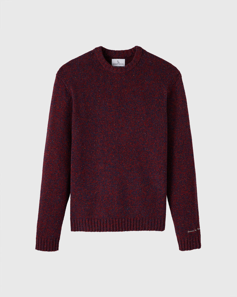 Speckle Crewneck Sweater - Red