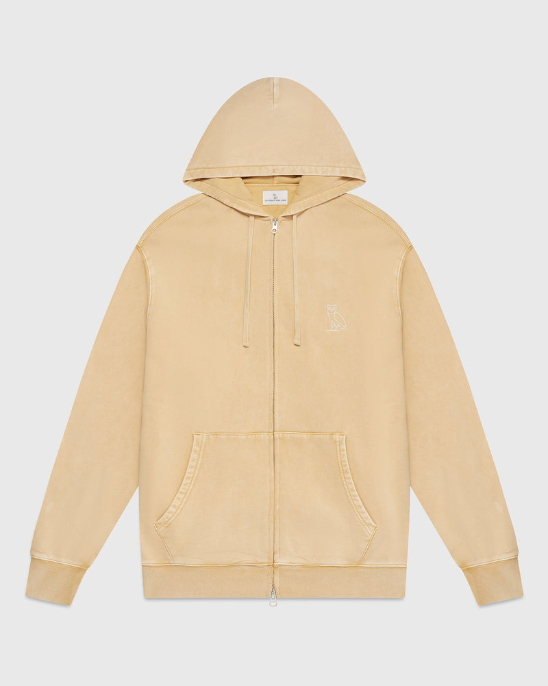 Muskoka Garment Dyed Full-Zip Hoodie - Beige