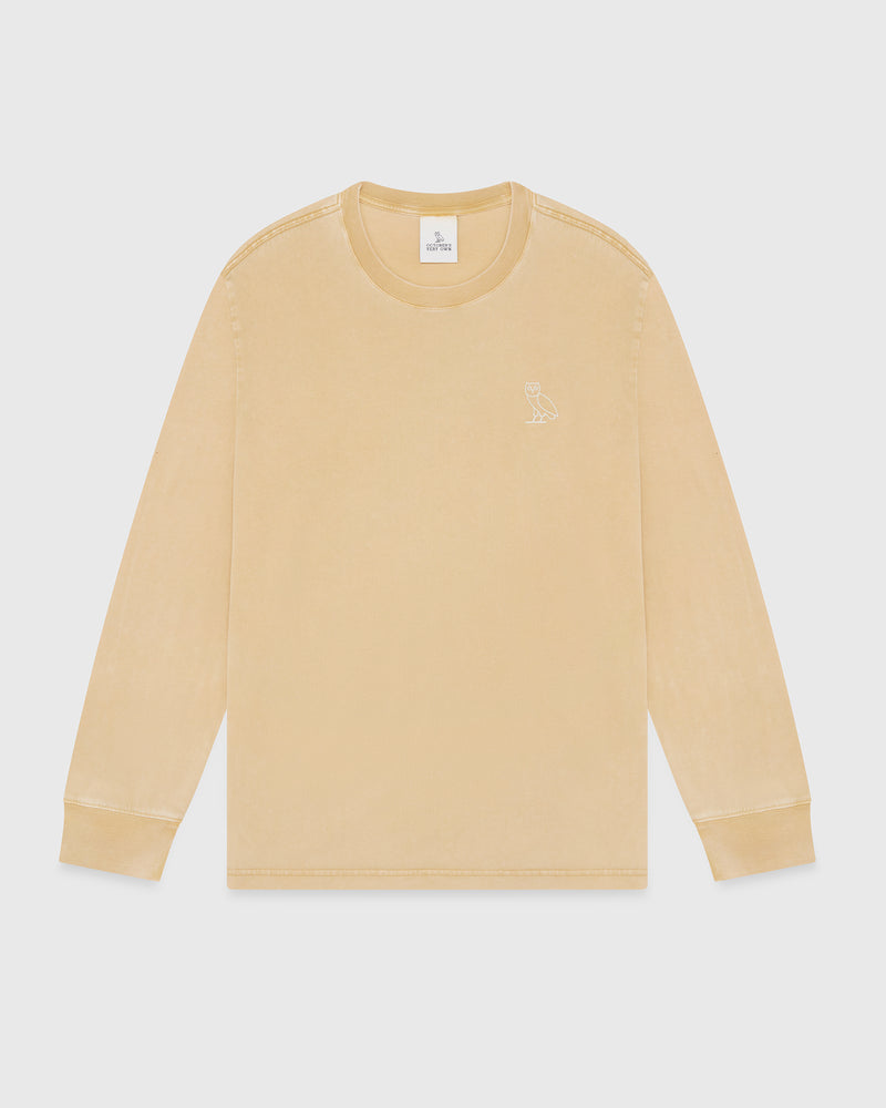 Muskoka Garment Dyed Longsleeve T-Shirt - Beige