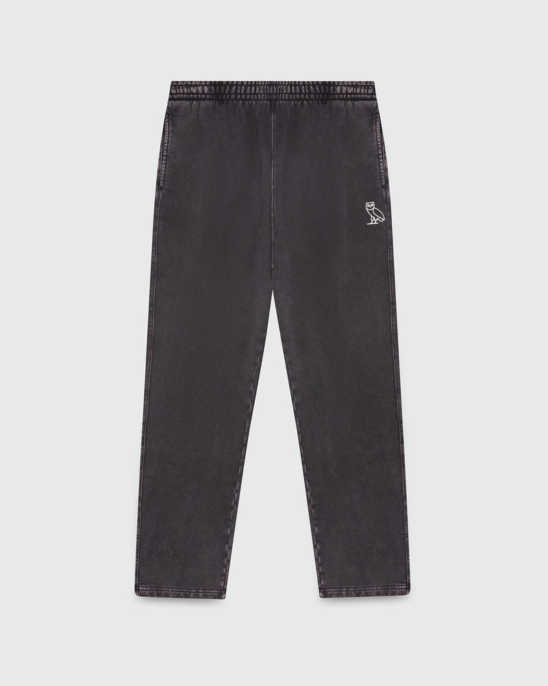 Muskoka Garment Dyed Open Hem Sweatpant - Black