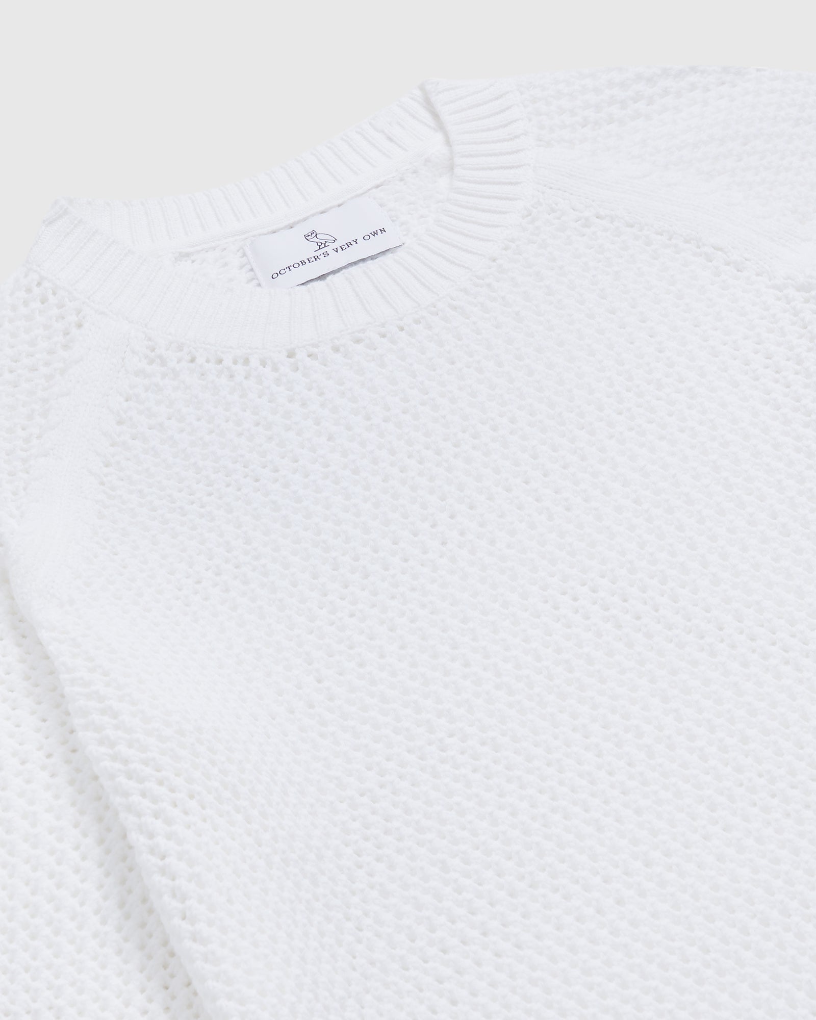 Open-Knit Crewneck Sweater - Cream IMAGE #3