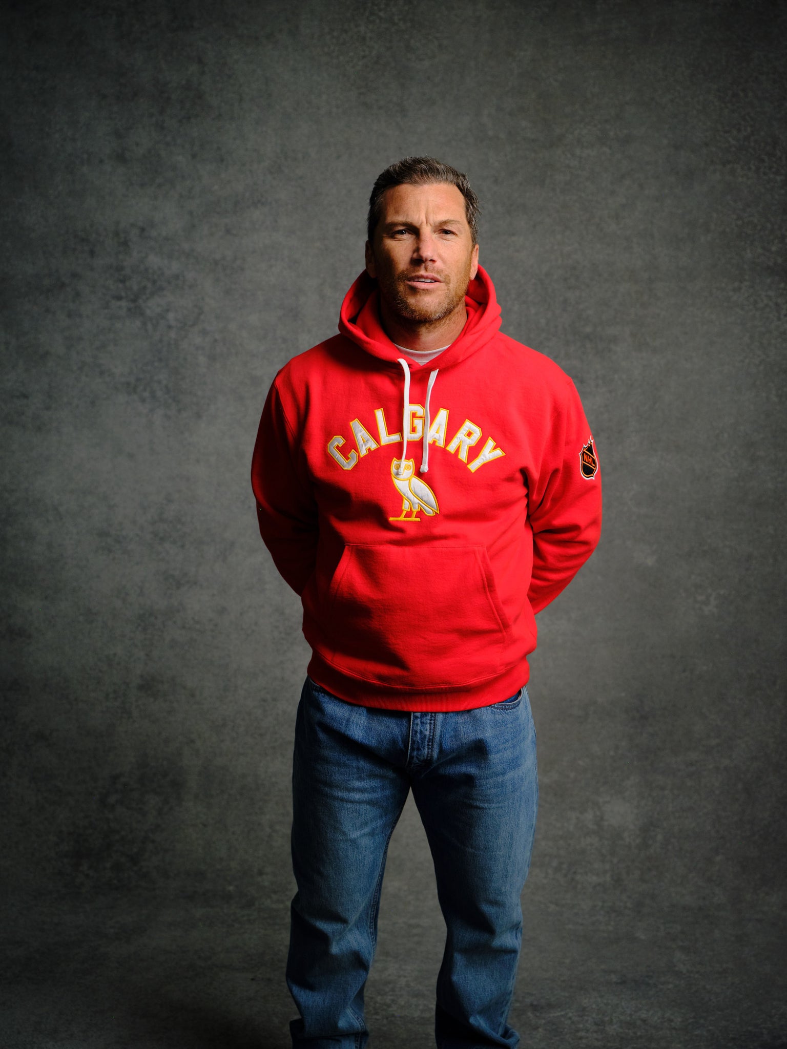 NHL Calgary Flames Team Training Hoodie - Red IMAGE #2