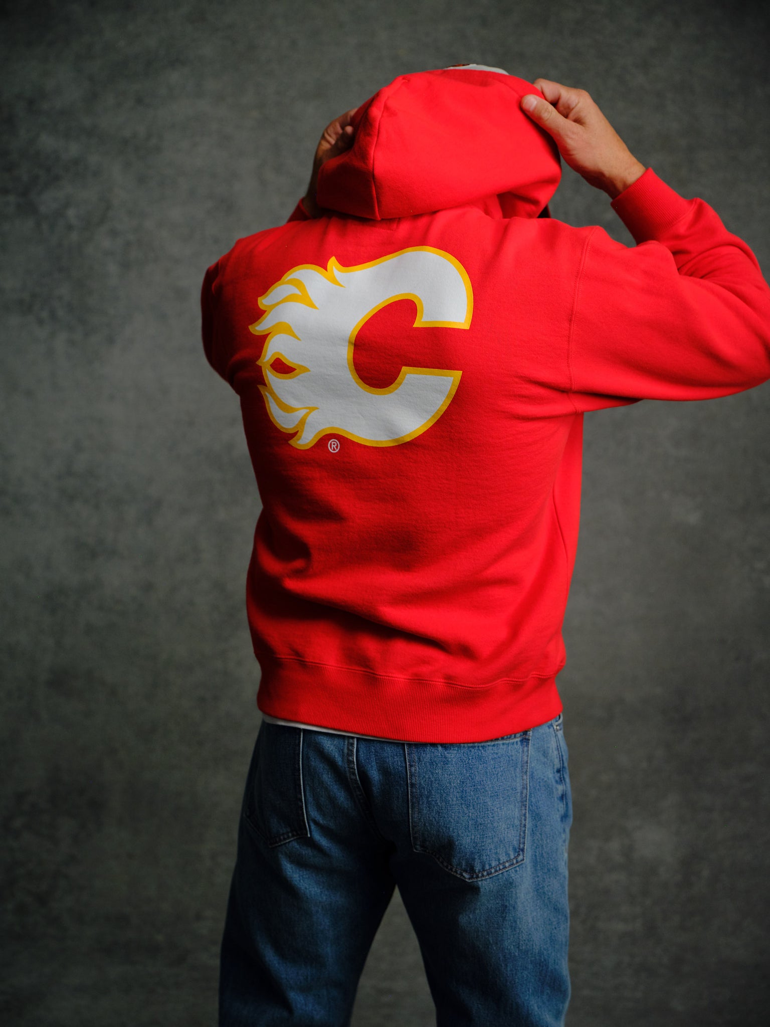 NHL Calgary Flames Team Training Hoodie - Red IMAGE #3