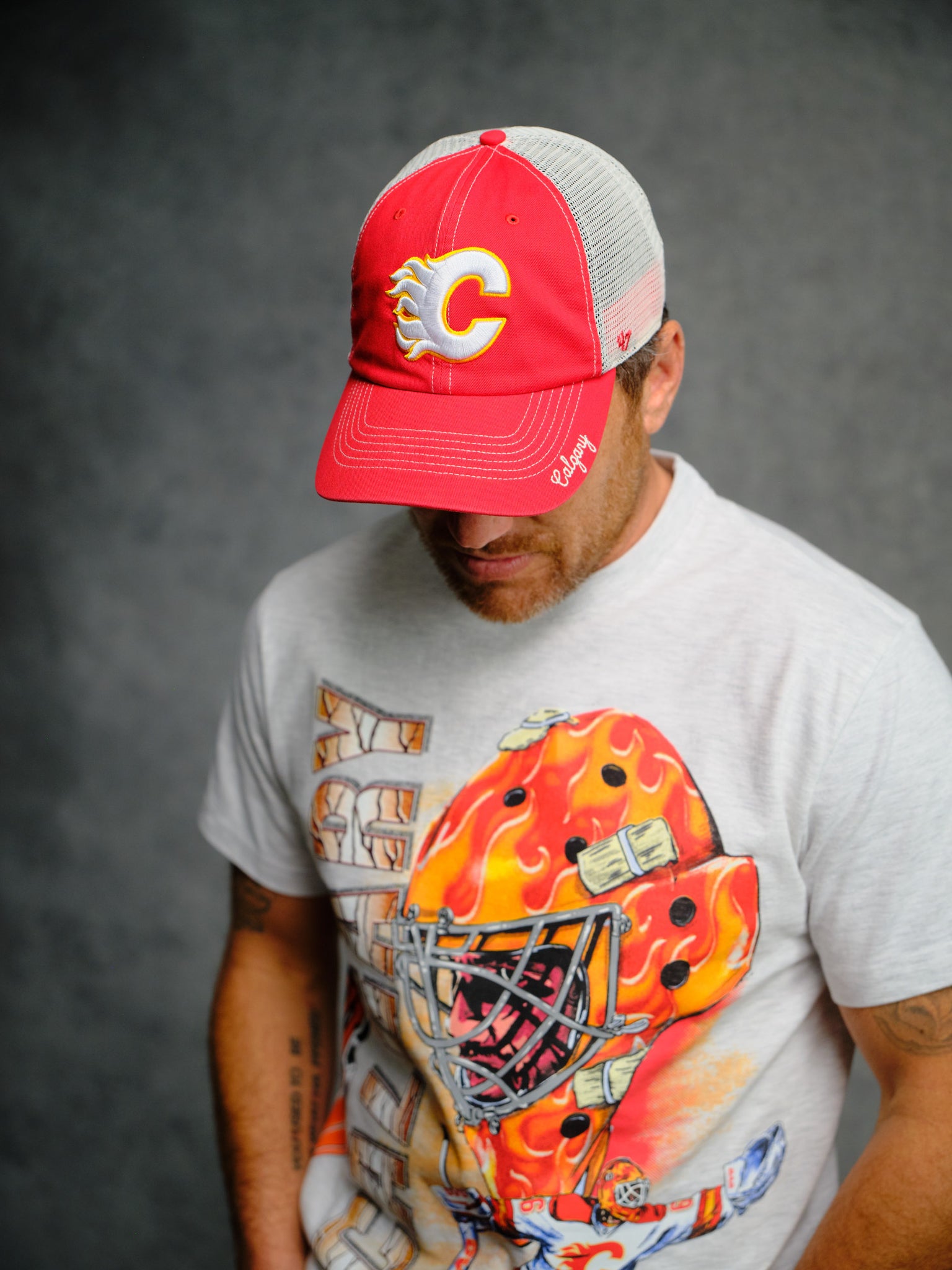 NHL Calgary Flames '47 Brand Trucker Hat - Red IMAGE #2