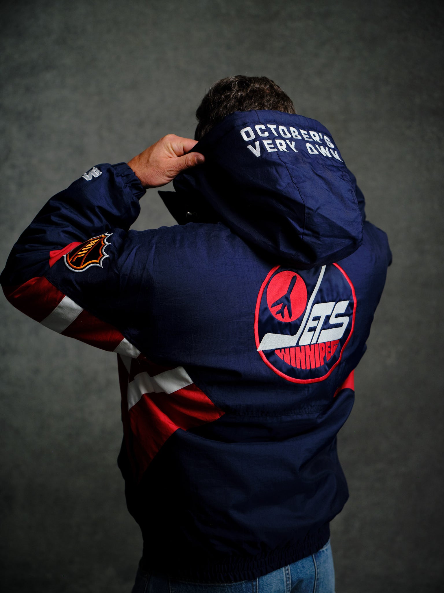 NHL Winnipeg Jets Starter® Breakaway Pullover Jacket - Navy IMAGE #5