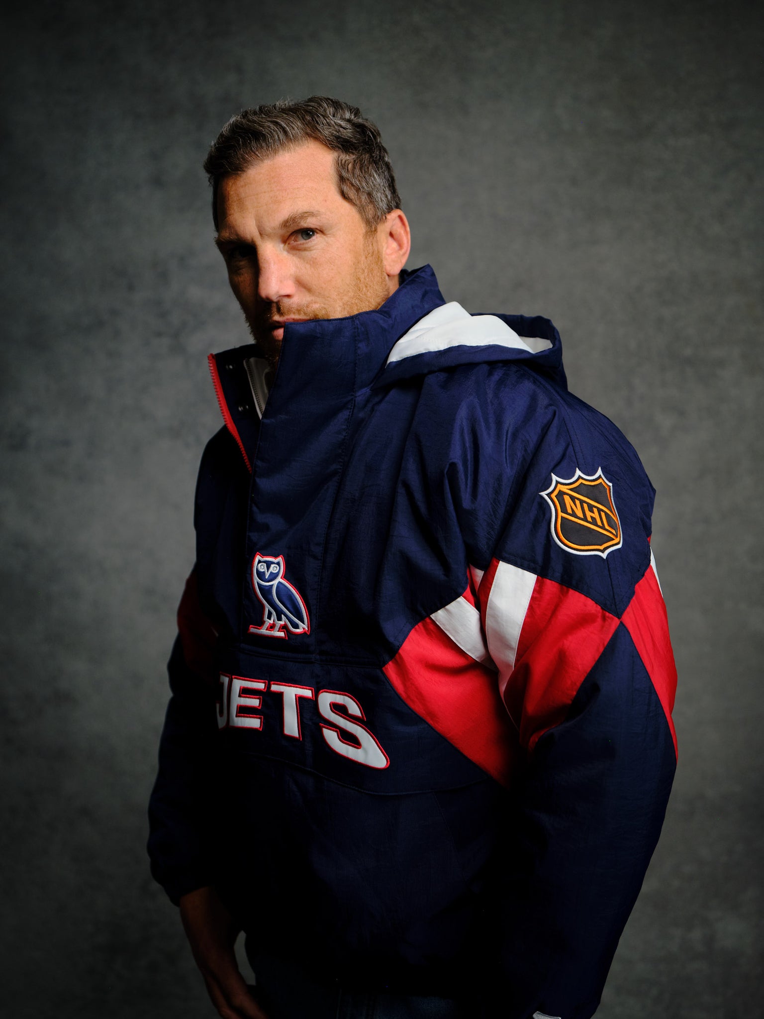 NHL Winnipeg Jets Starter® Breakaway Pullover Jacket - Navy IMAGE #2