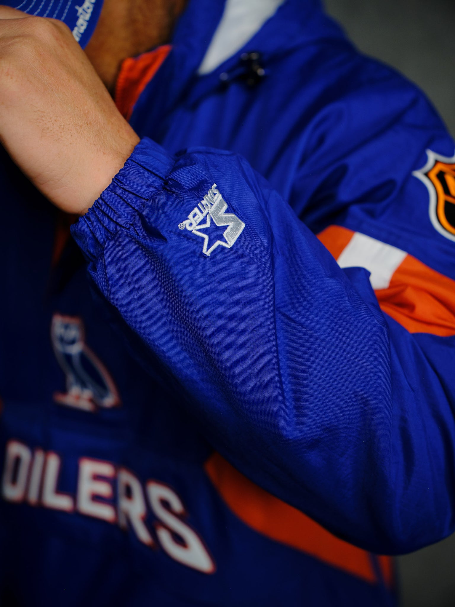 NHL Edmonton Oilers Starter® Breakaway Pullover Jacket - Navy IMAGE #4