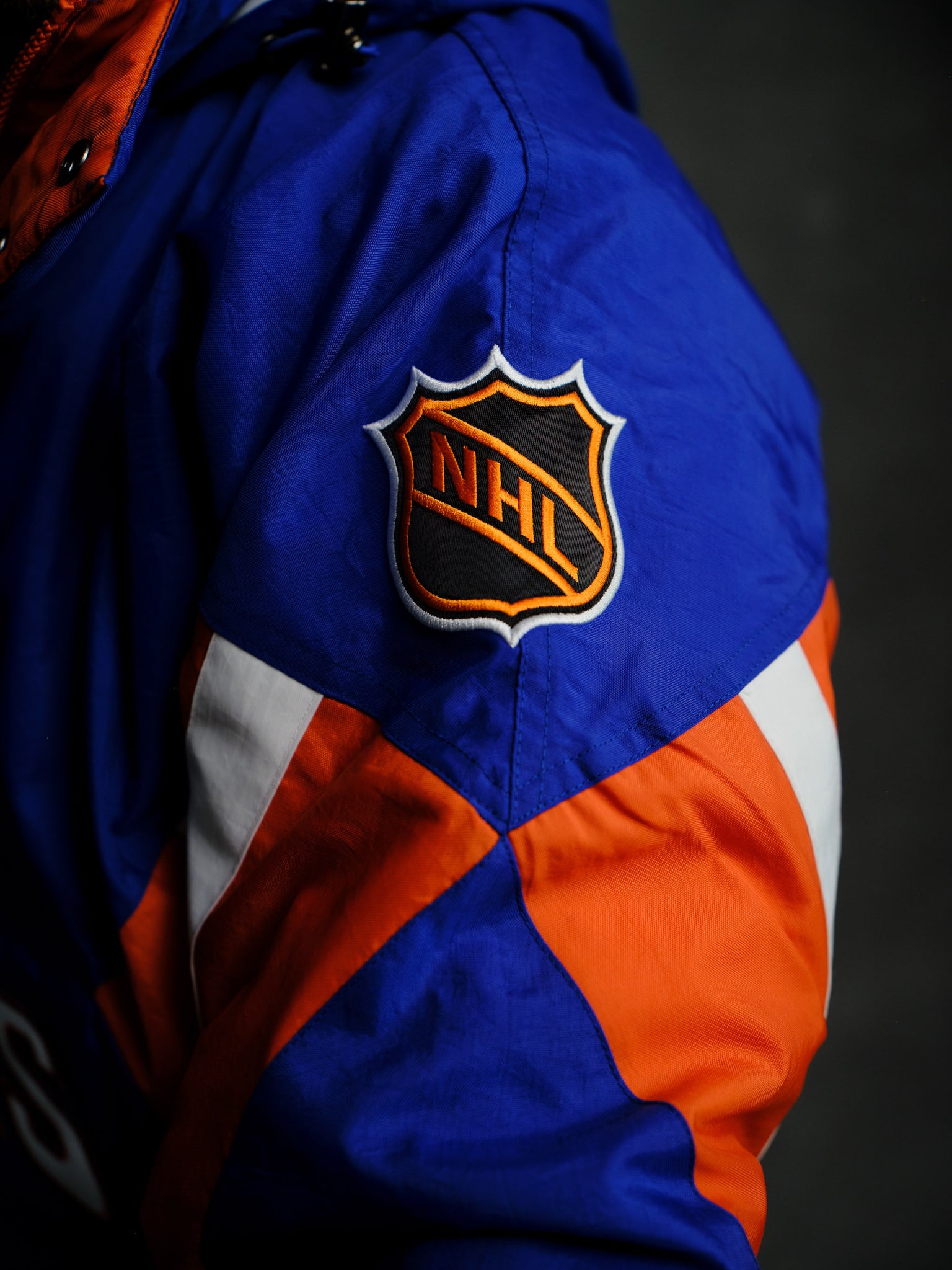 NHL Edmonton Oilers Starter® Breakaway Pullover Jacket - Navy IMAGE #3