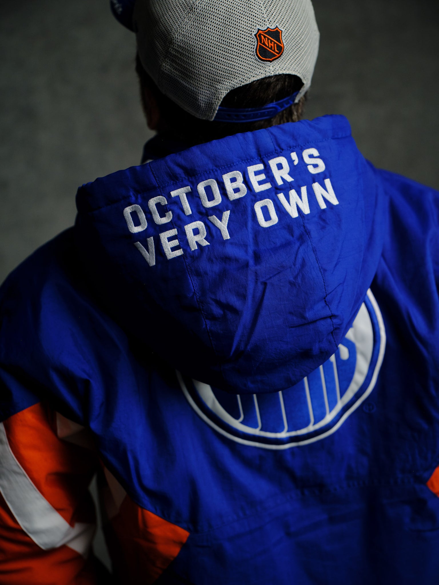 NHL Edmonton Oilers Starter® Breakaway Pullover Jacket - Navy IMAGE #5