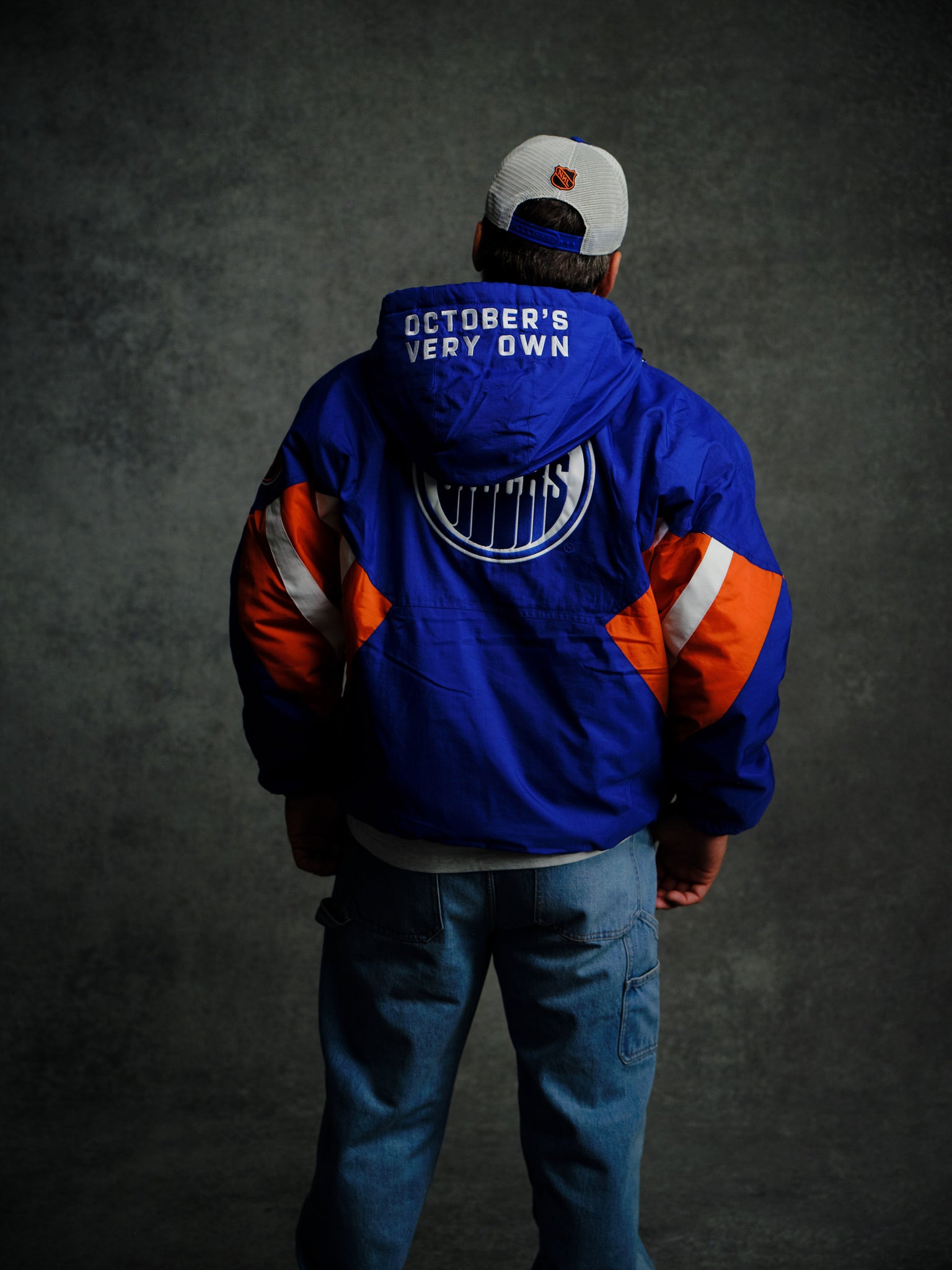 NHL Edmonton Oilers Starter® Breakaway Pullover Jacket - Navy IMAGE #6