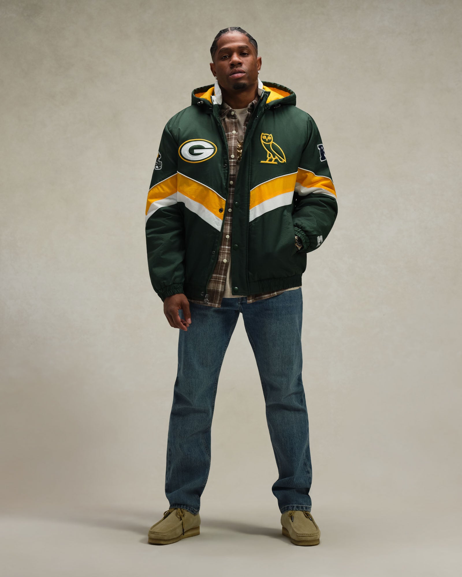 NFL Green Bay Packers Starter® Sideline Puffer Jacket - Green IMAGE #2