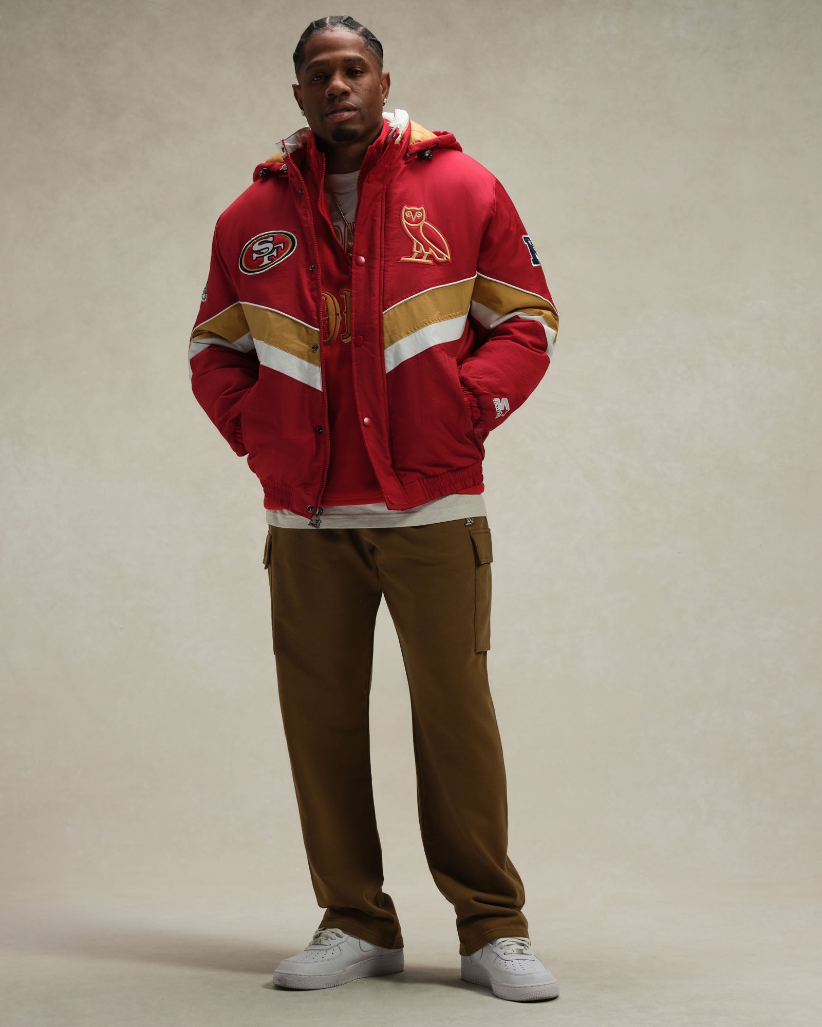 NFL San Francisco 49ers Starter® Sideline Puffer Jacket - Red IMAGE #4