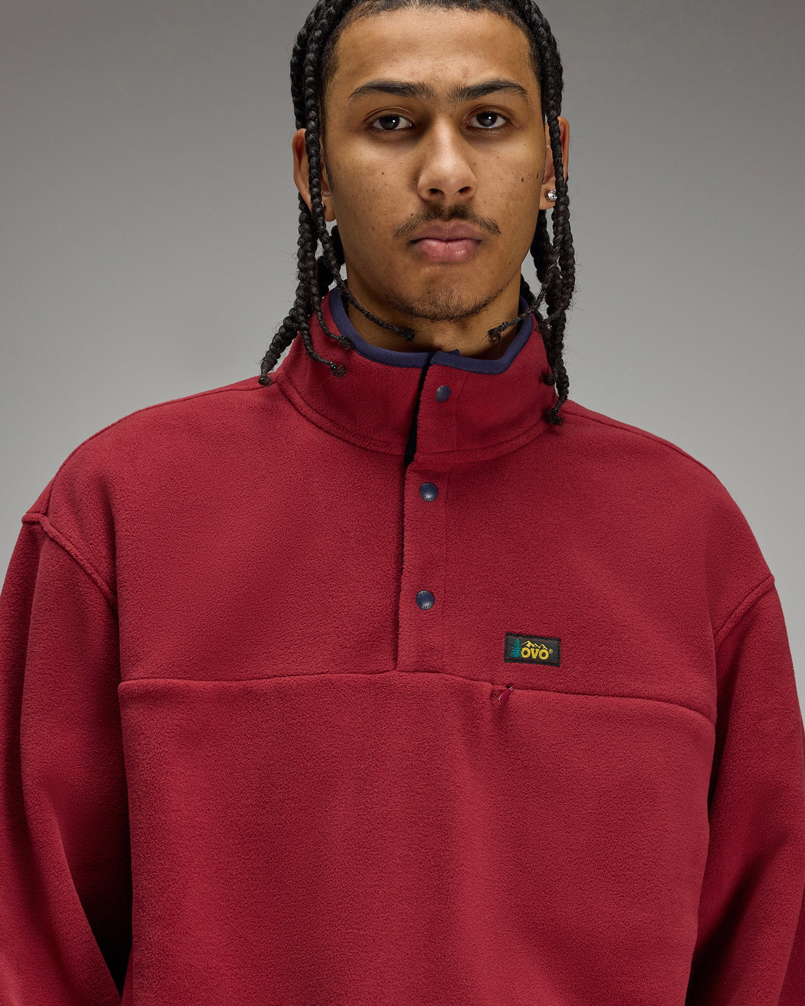 Polartec® Fleece Mockneck - Dark Crimson IMAGE #6