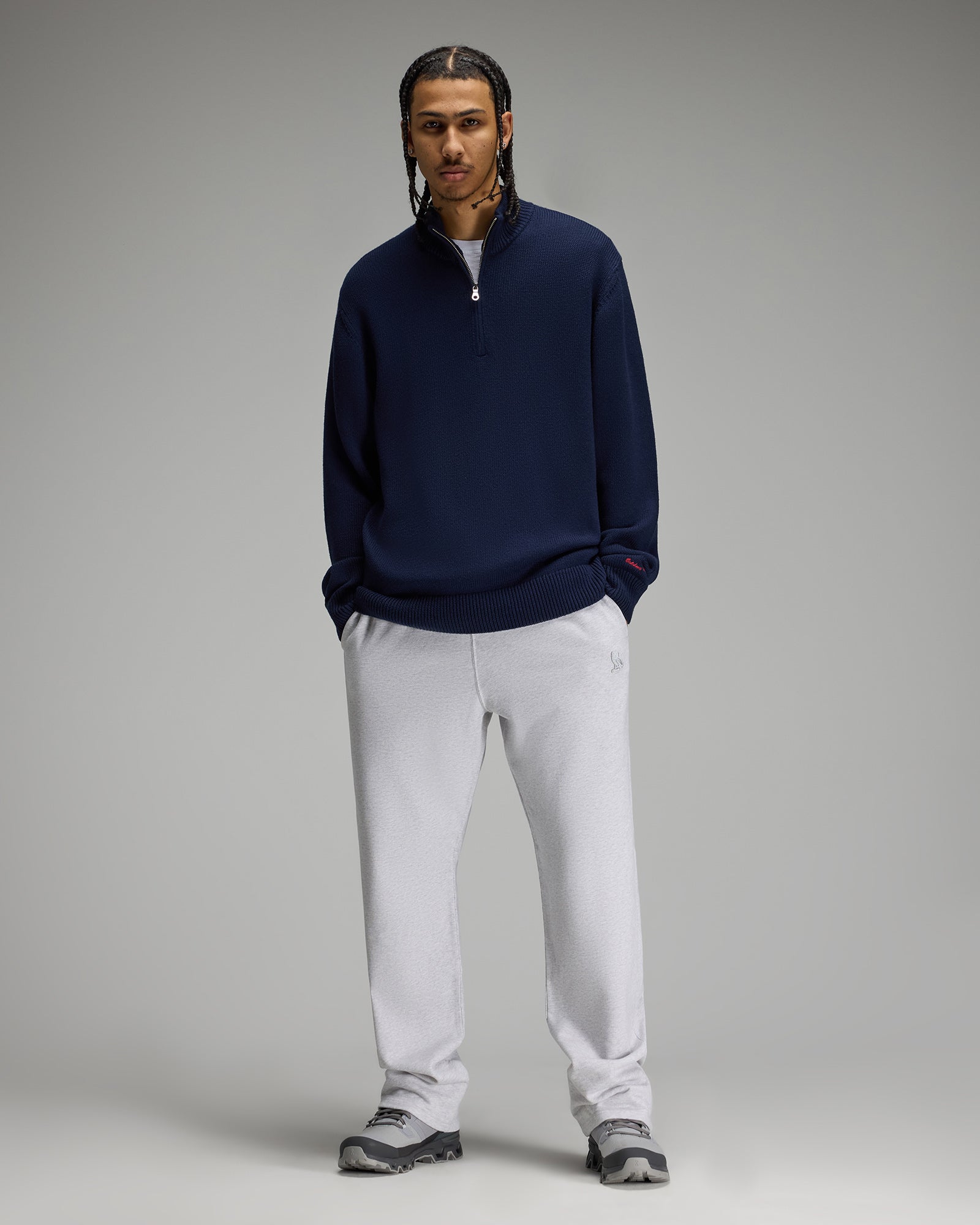 Quarter-Zip Sweater - Navy IMAGE #2