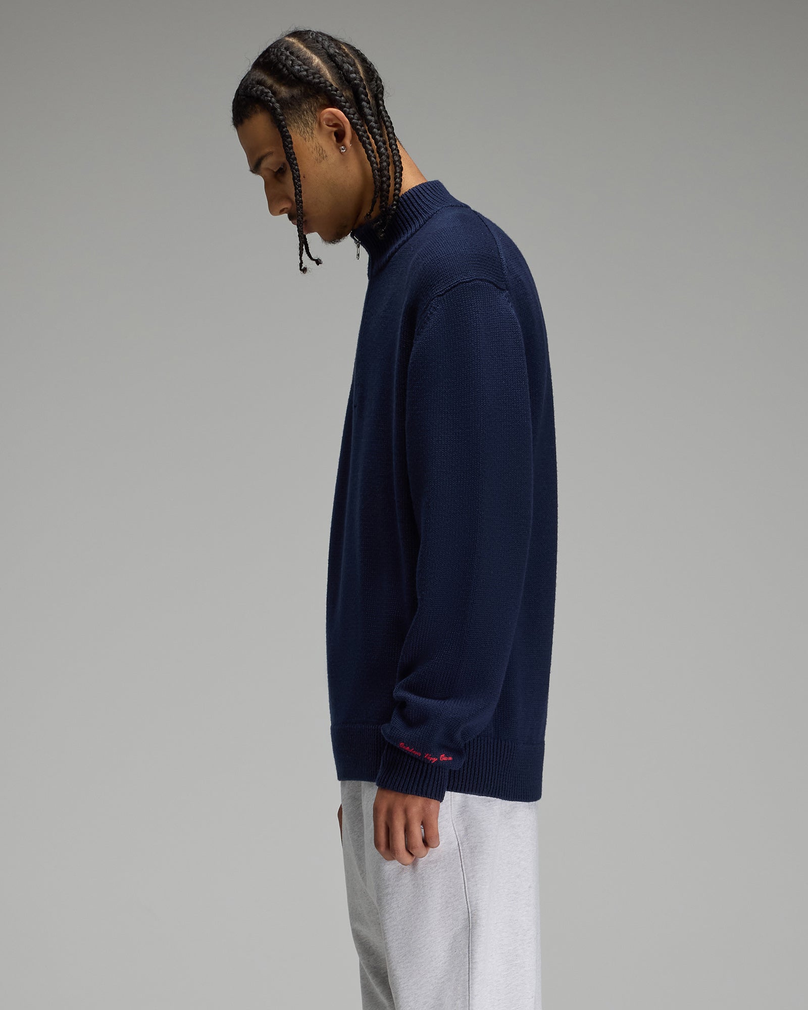 Quarter-Zip Sweater - Navy IMAGE #4