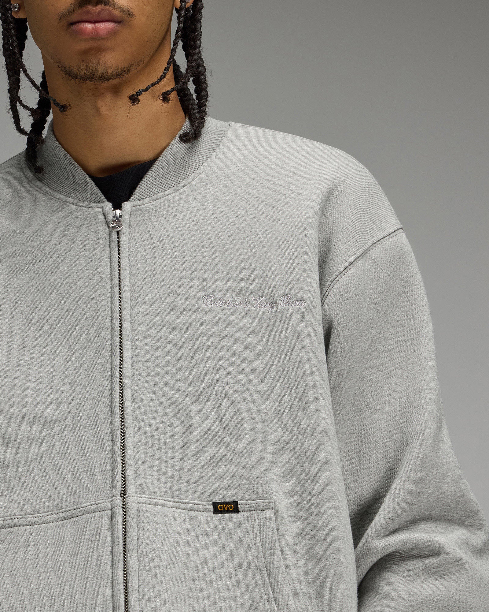 Waffle-Lined Track Jacket - Heather Grey IMAGE #6