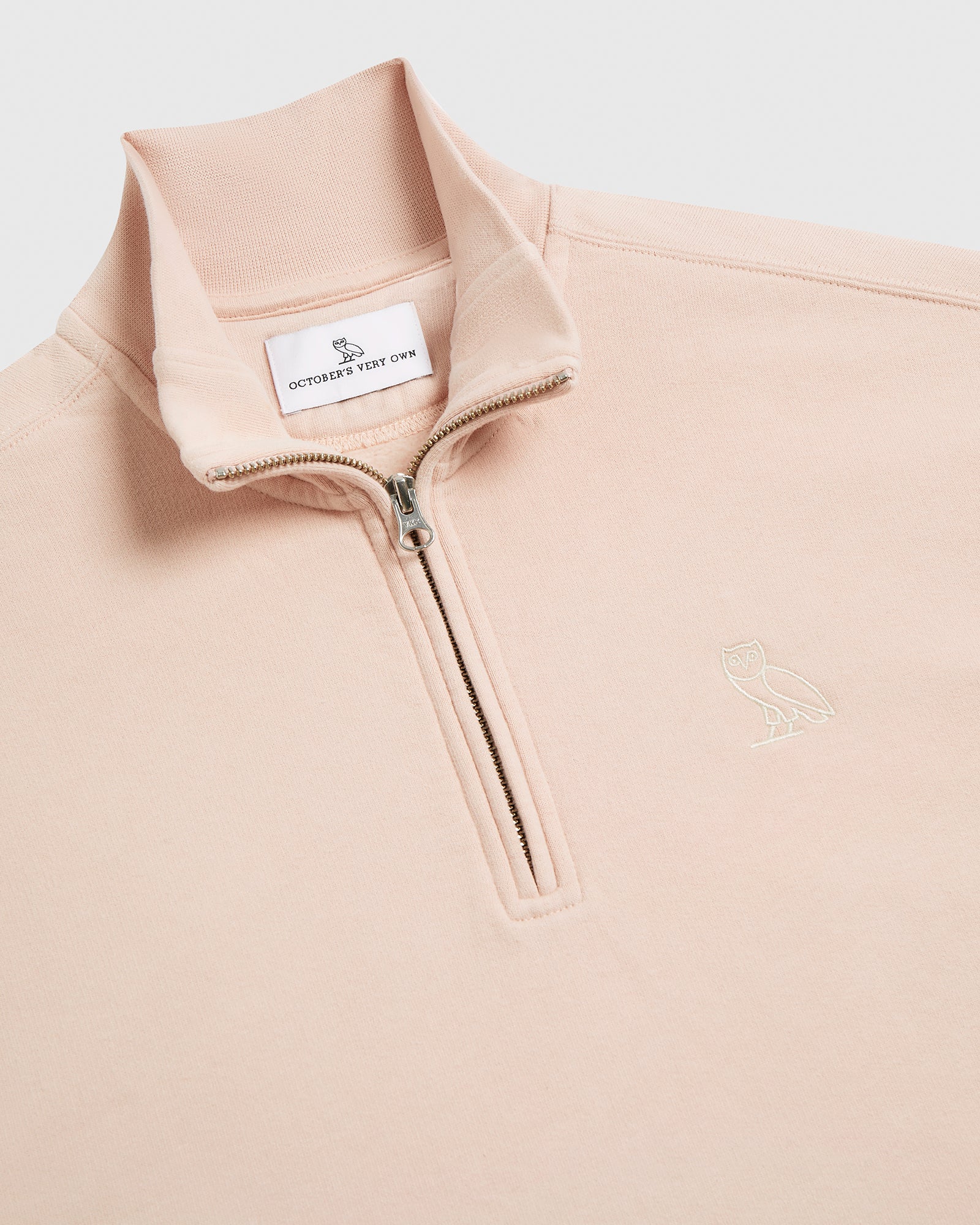 Relaxed-Fit Quarter-Zip Mockneck - Peach Smoke IMAGE #3