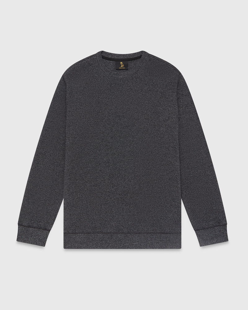 Speckle Waffle Longsleeve T-Shirt  - Black