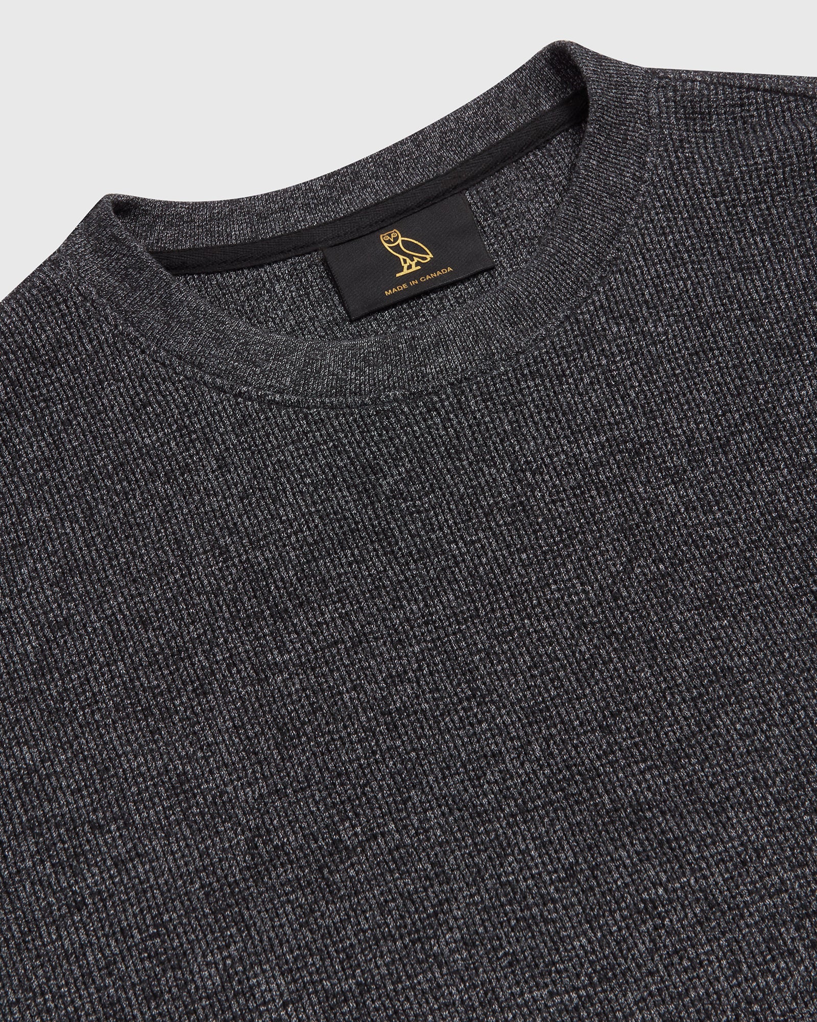 Speckle Waffle Longsleeve T-Shirt  - Black IMAGE #3