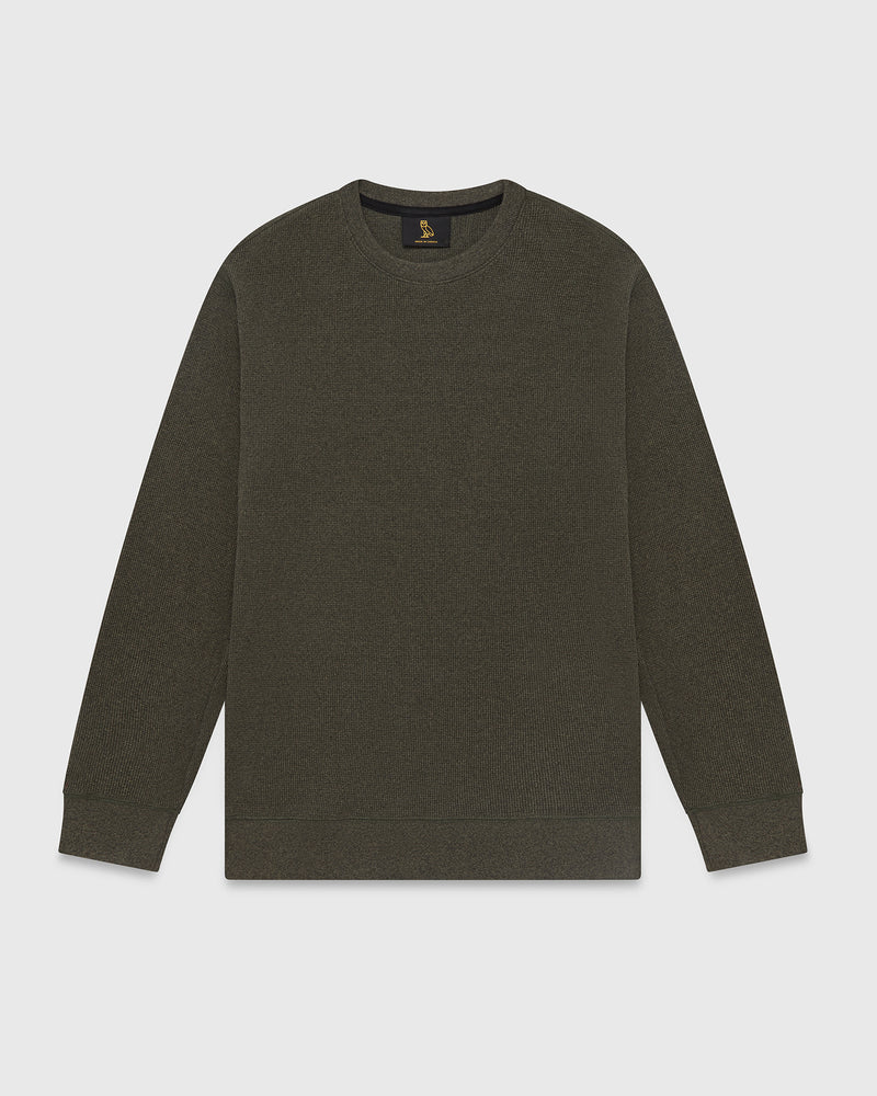 Speckle Waffle Longsleeve T-Shirt  - Olive