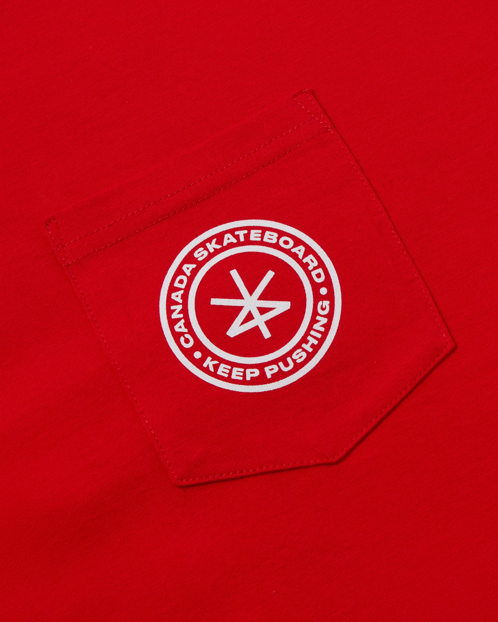 Canada Skateboard Pocket T-Shirt  - Red IMAGE #4