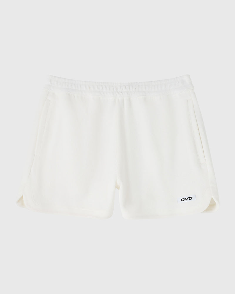 Euro Terry Cloth Sweatshort - White
