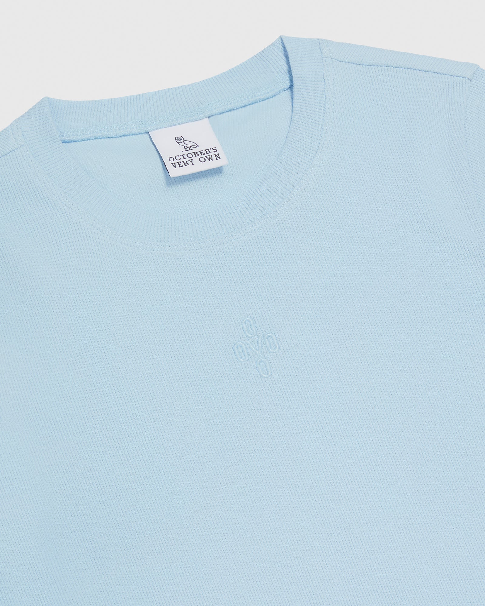 Pom Pom Cropped T-Shirt - Light Blue IMAGE #2