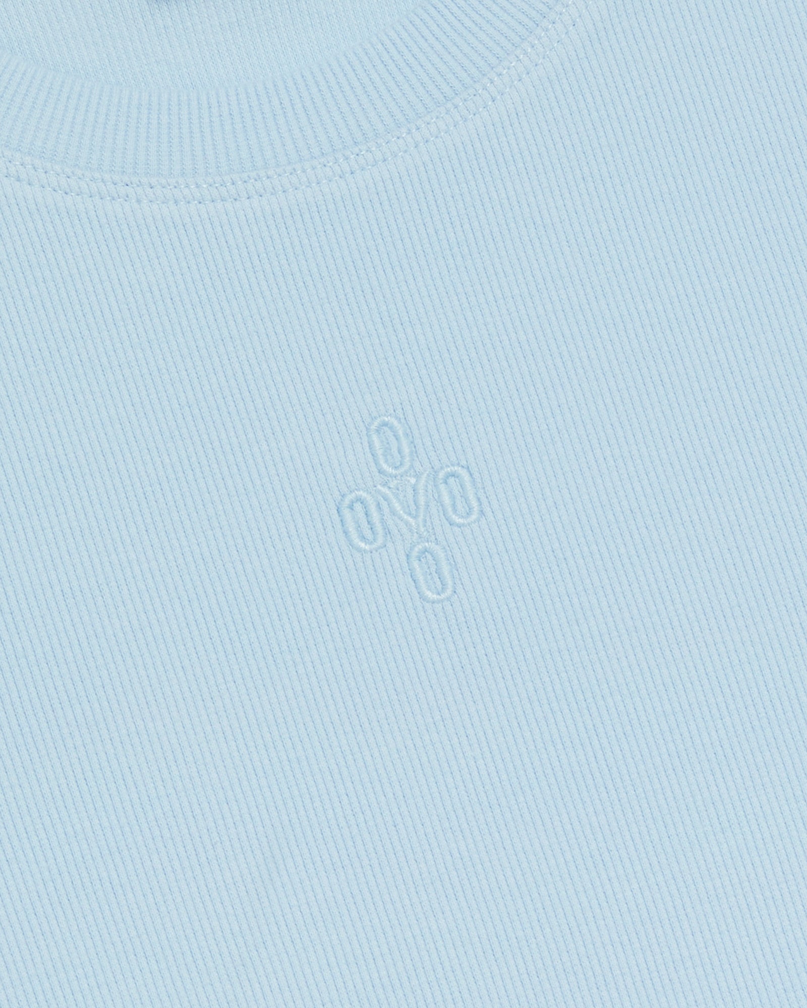 Pom Pom Cropped T-Shirt - Light Blue IMAGE #3