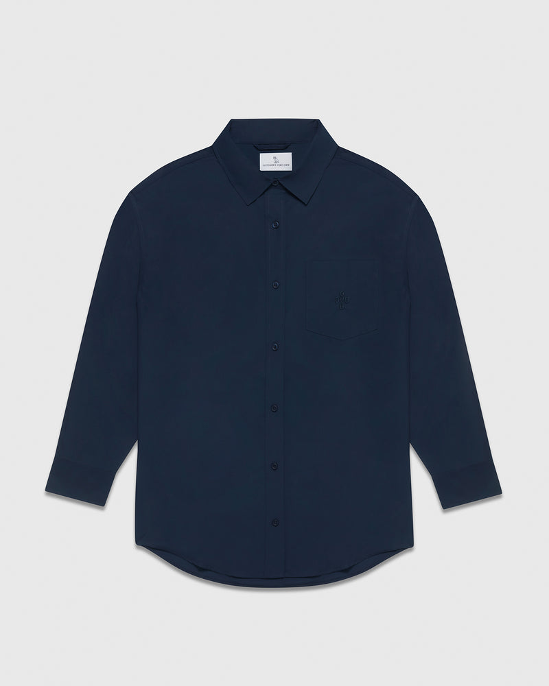 Oversized Poplin Shirt - Navy