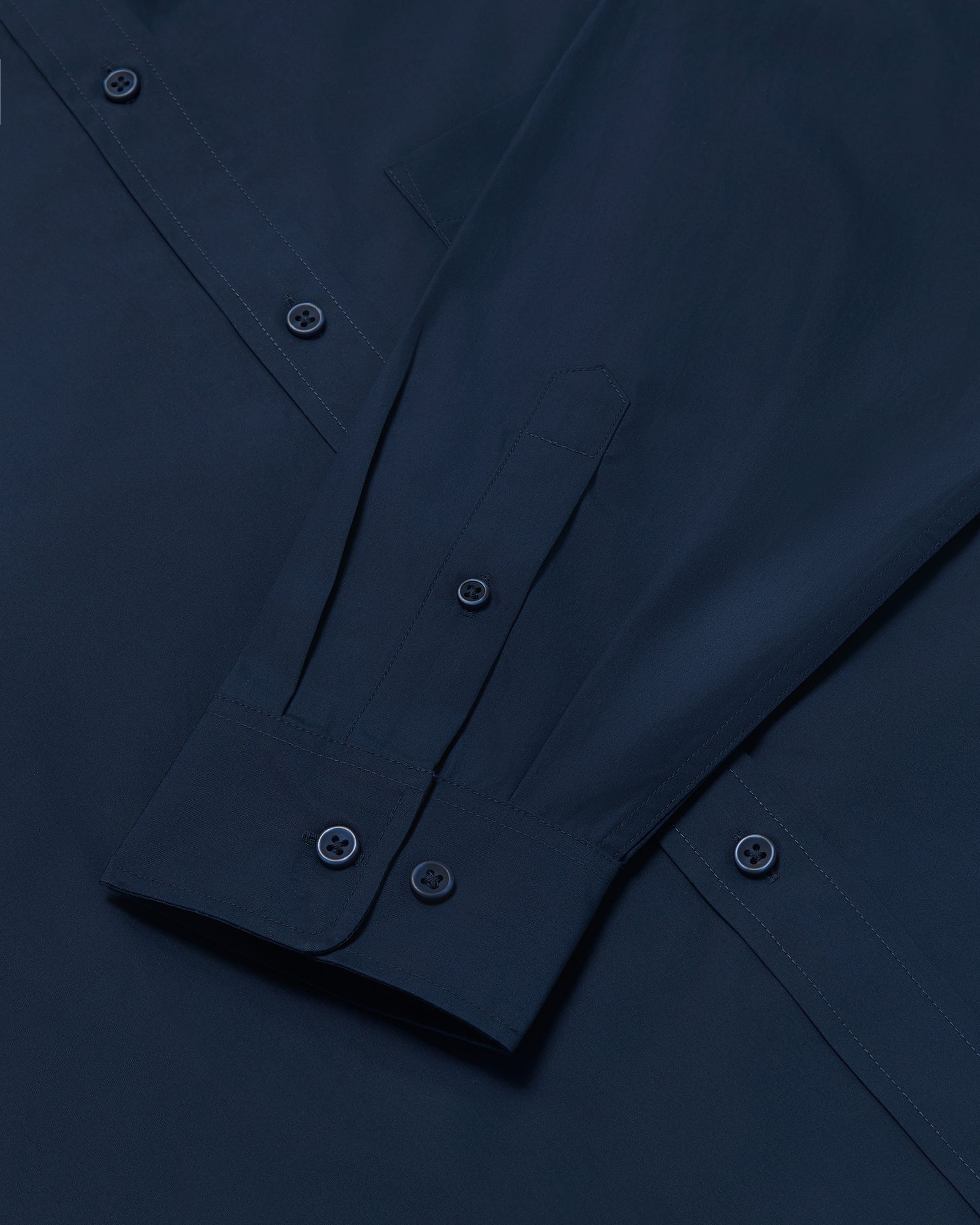 Oversized Poplin Shirt - Navy IMAGE #4