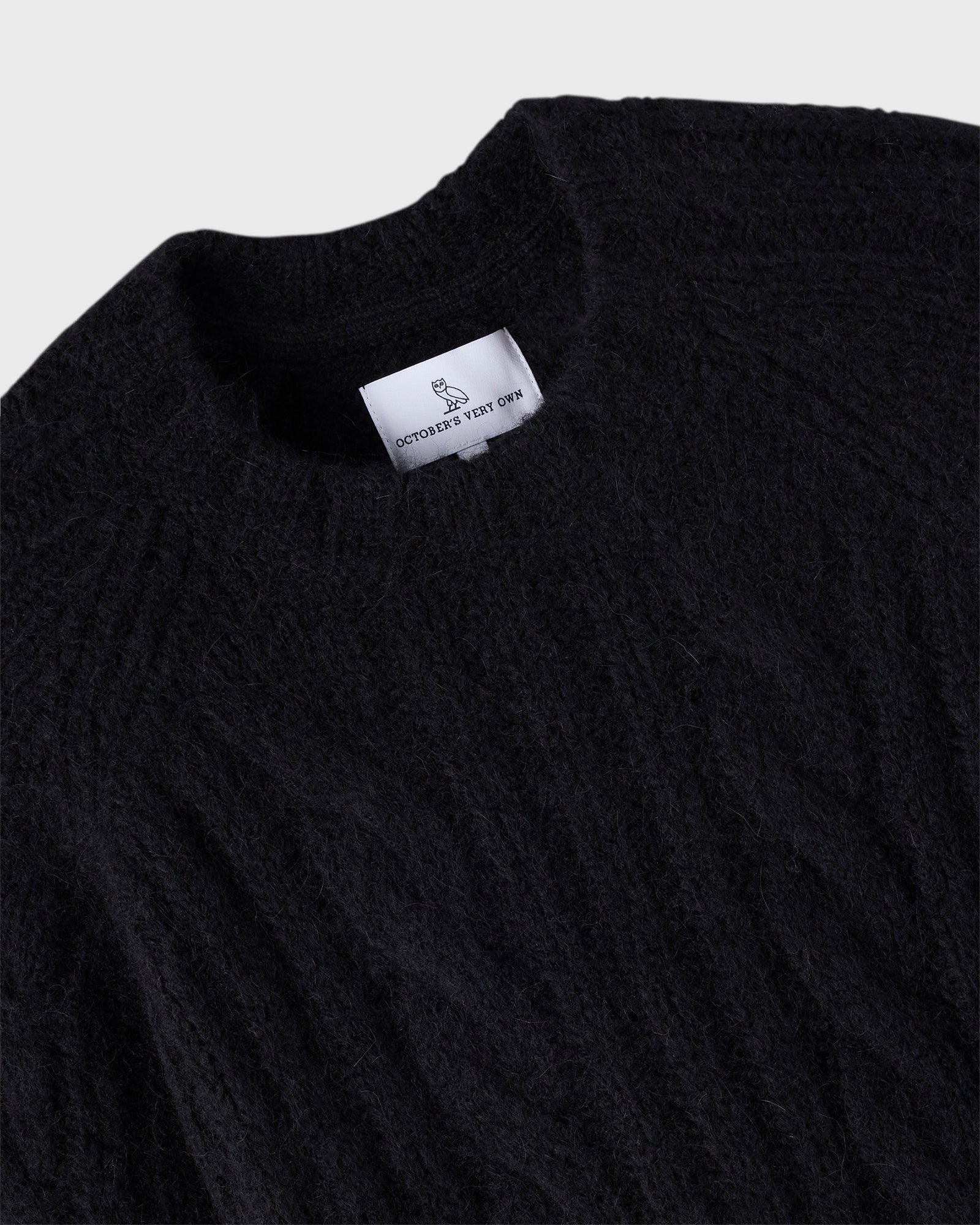 Cropped Cableknit Sweater - Black IMAGE #6