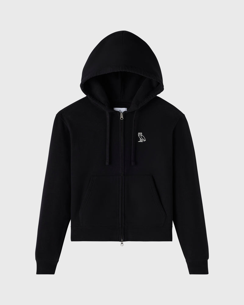 Relaxed-Fit Full-Zip Hoodie - Black