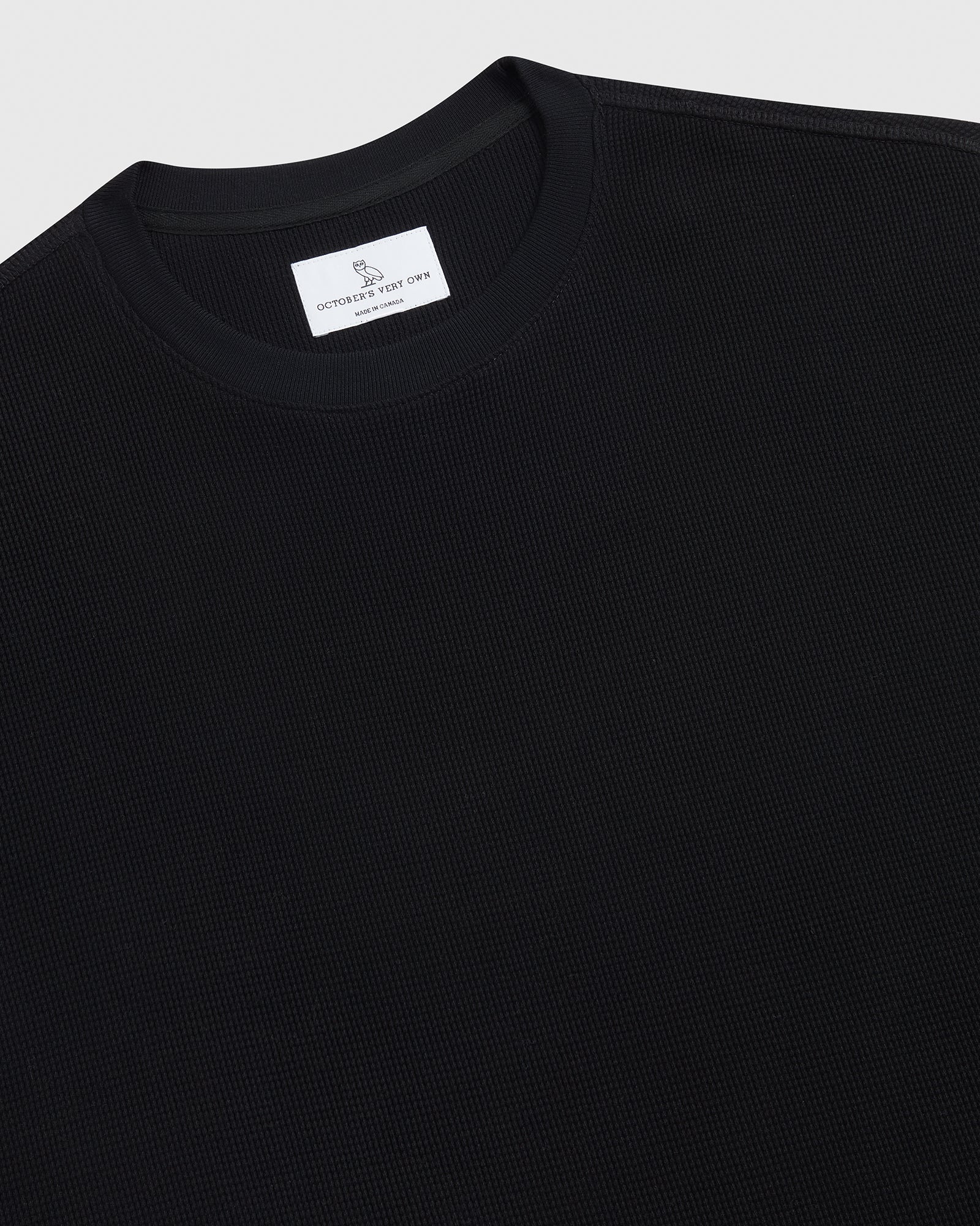 Longsleeve Waffle T-Shirt - Black IMAGE #4