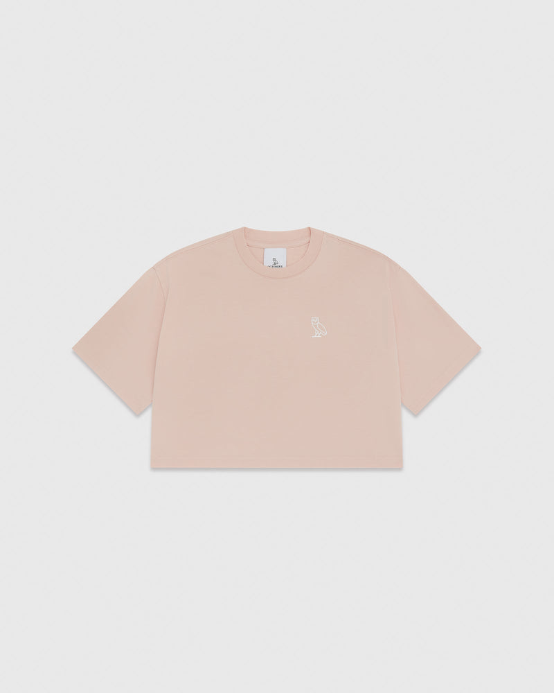 Cropped Stretch T-Shirt - Peach Smoke