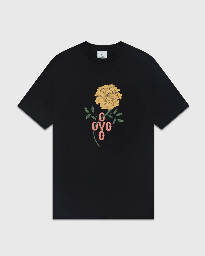 Pom Pom Marigold Boyfriend T-Shirt - Black