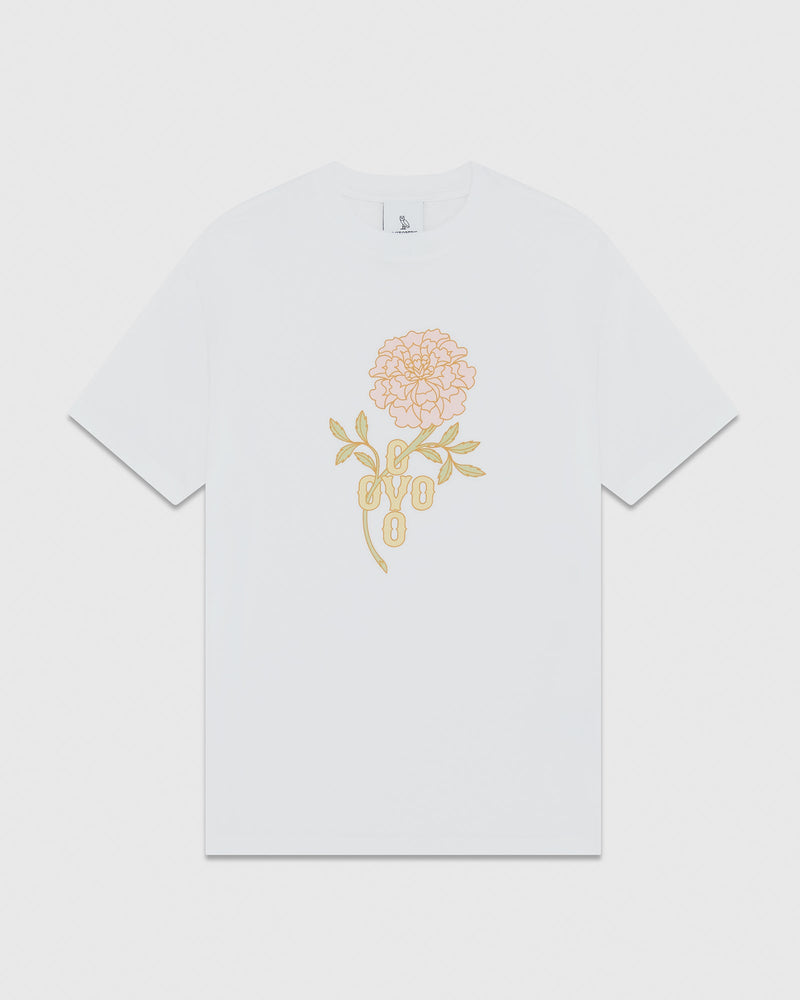 Pom Pom Marigold Boyfriend T-Shirt - White