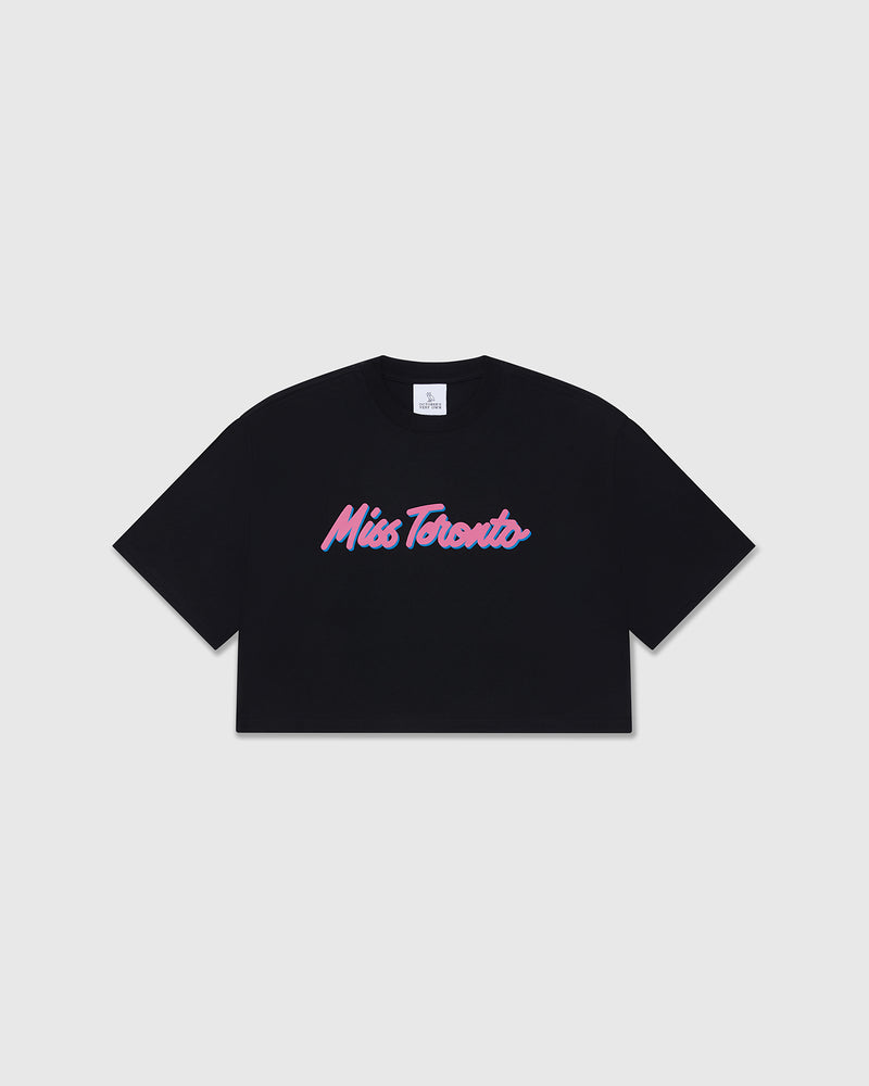 Miss Toronto Cropped T-Shirt - Black