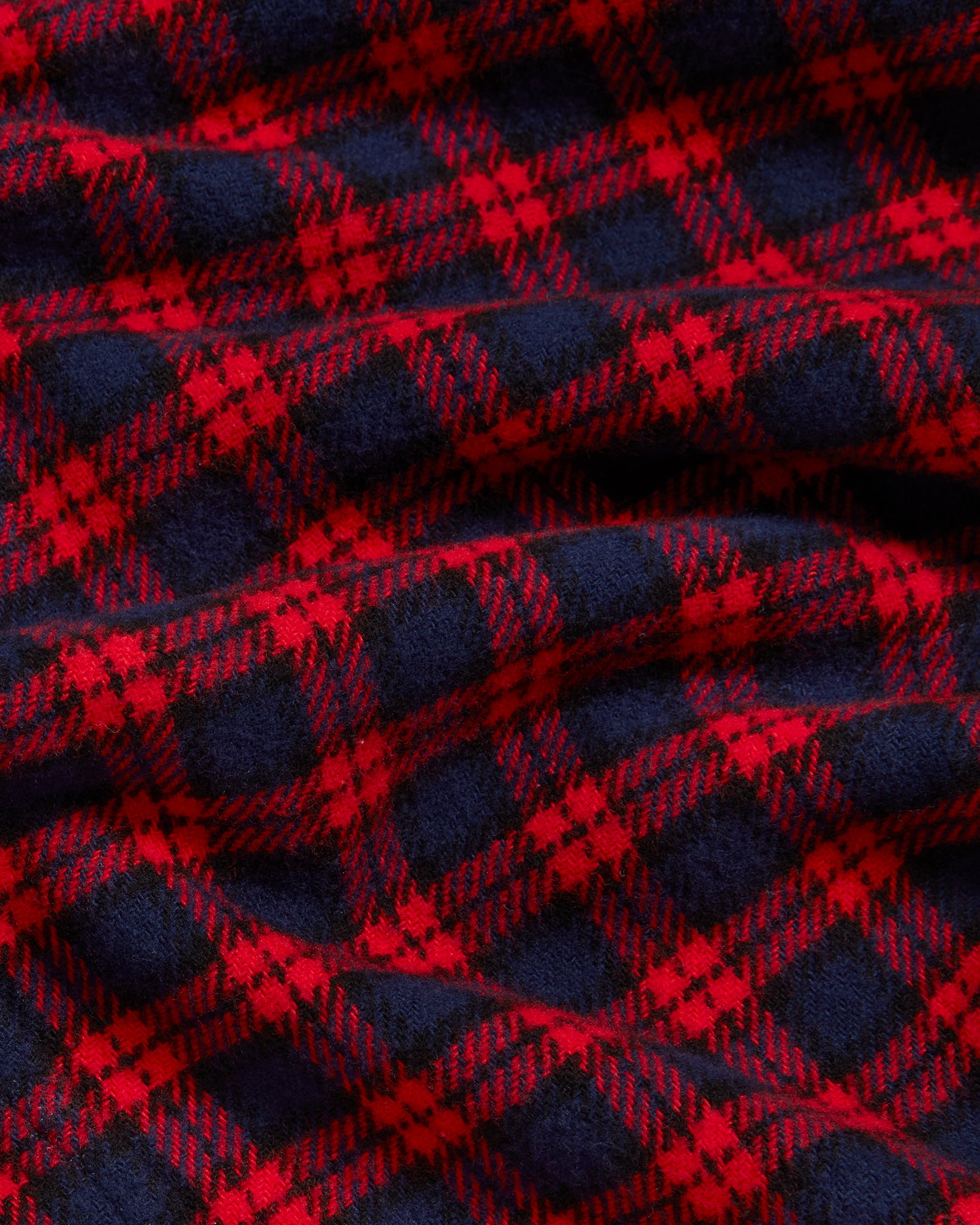 Plaid Pom Pom Flannel Shirt - Red/Black IMAGE #5