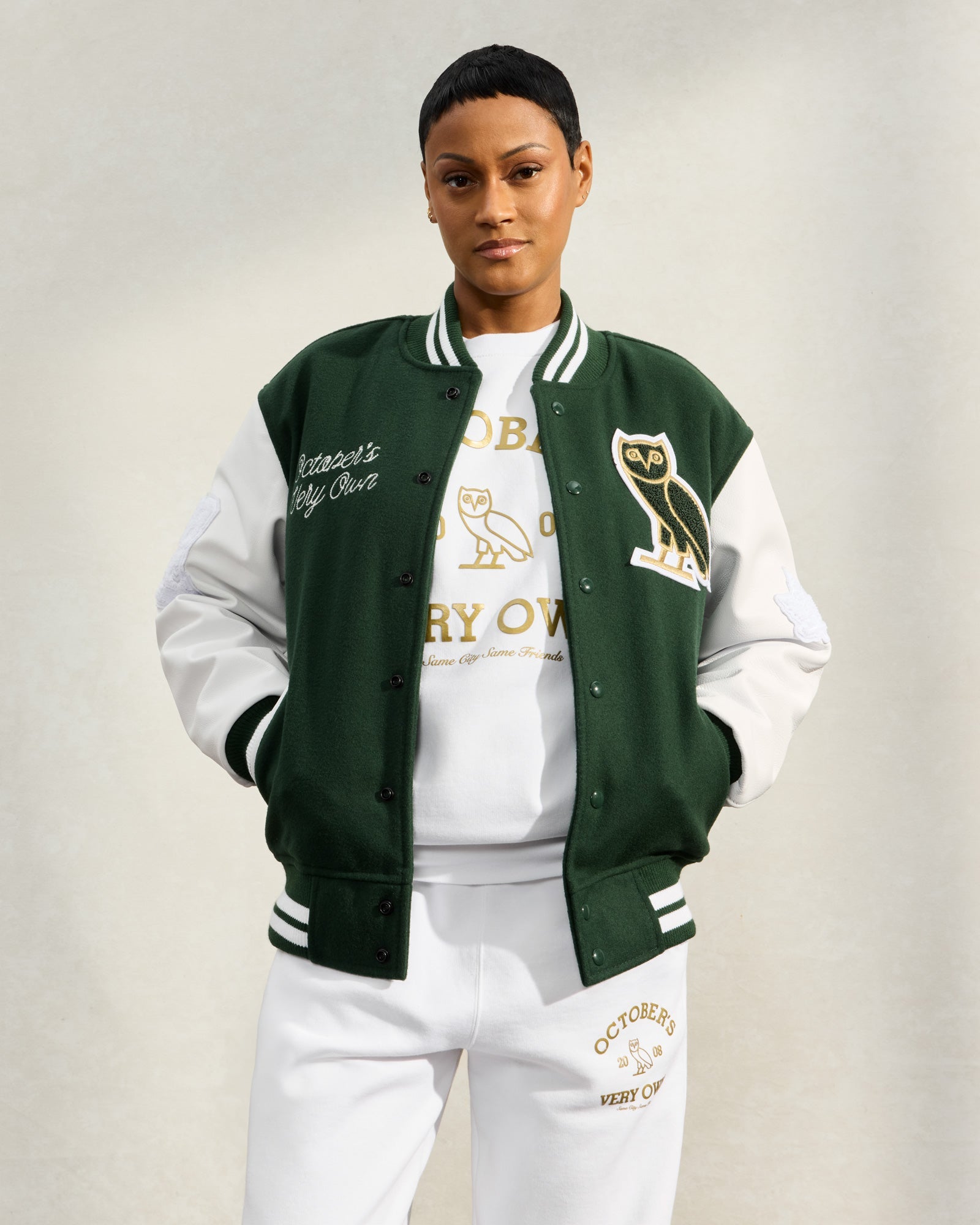 Collegiate Varsity Jacket - Green IMAGE #5