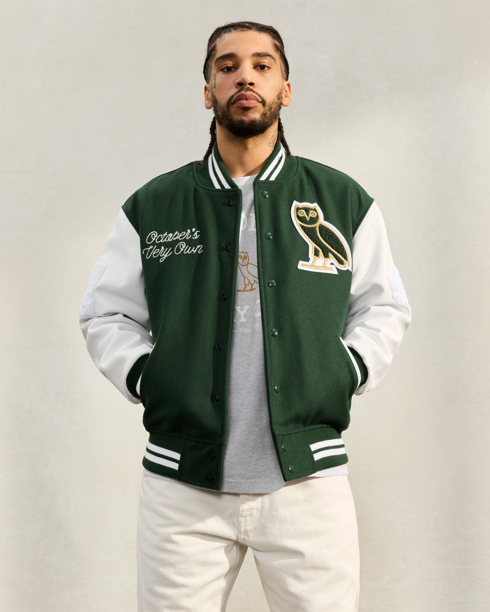 Collegiate Varsity Jacket - Green IMAGE #2