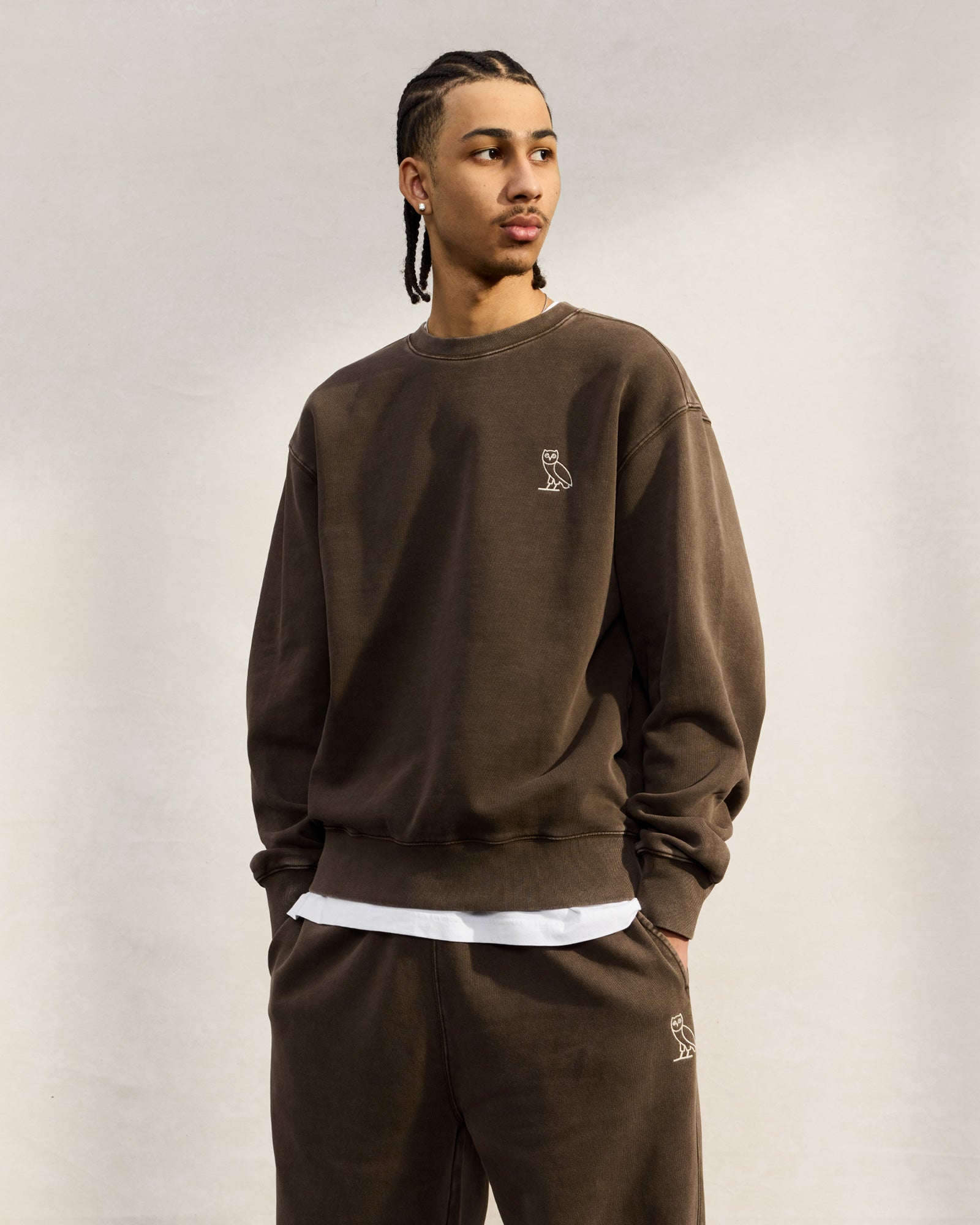 Muskoka Garment Dyed Crewneck - Brown IMAGE #2