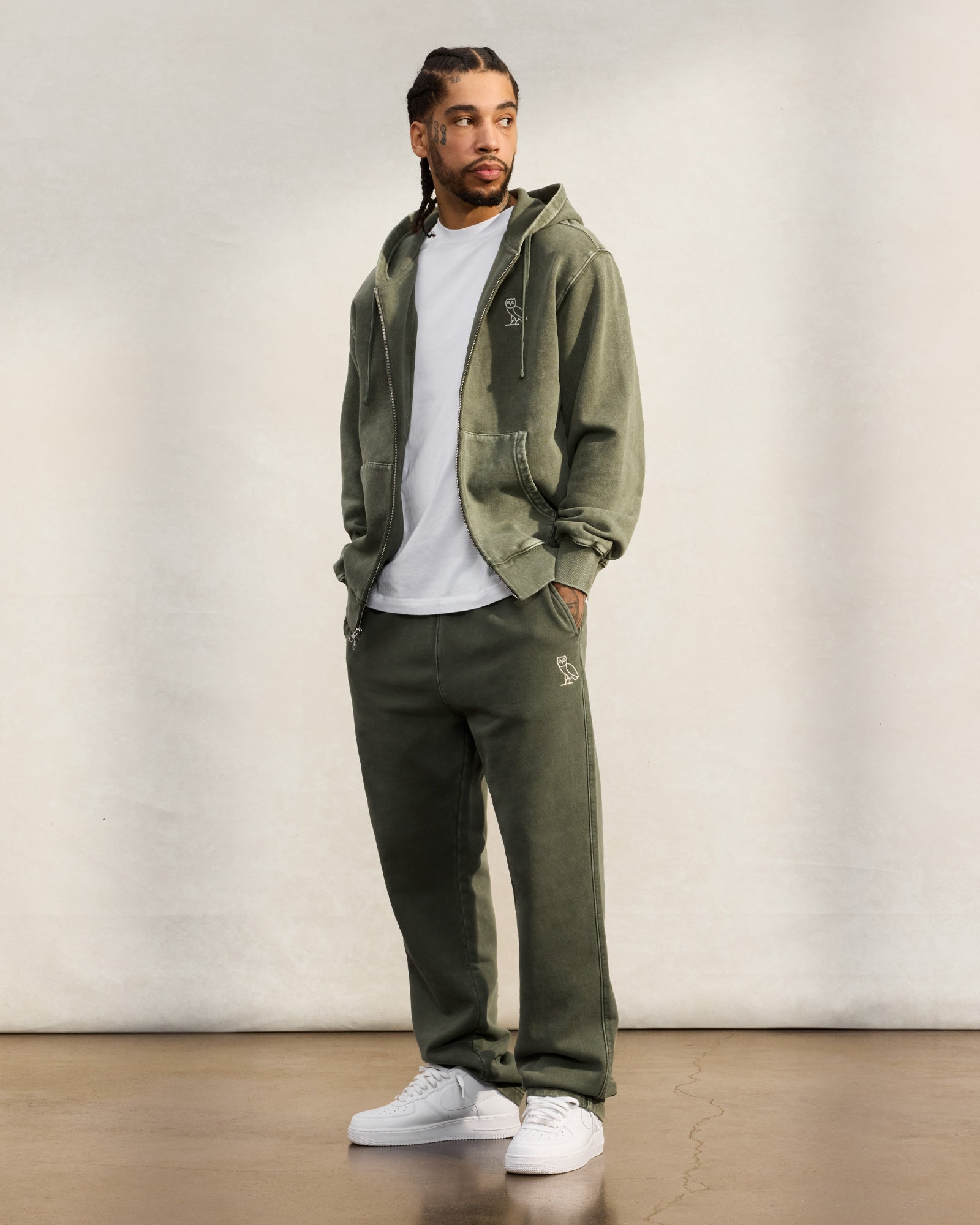 Muskoka Garment Dyed Open Hem Sweatpant - Sage IMAGE #2