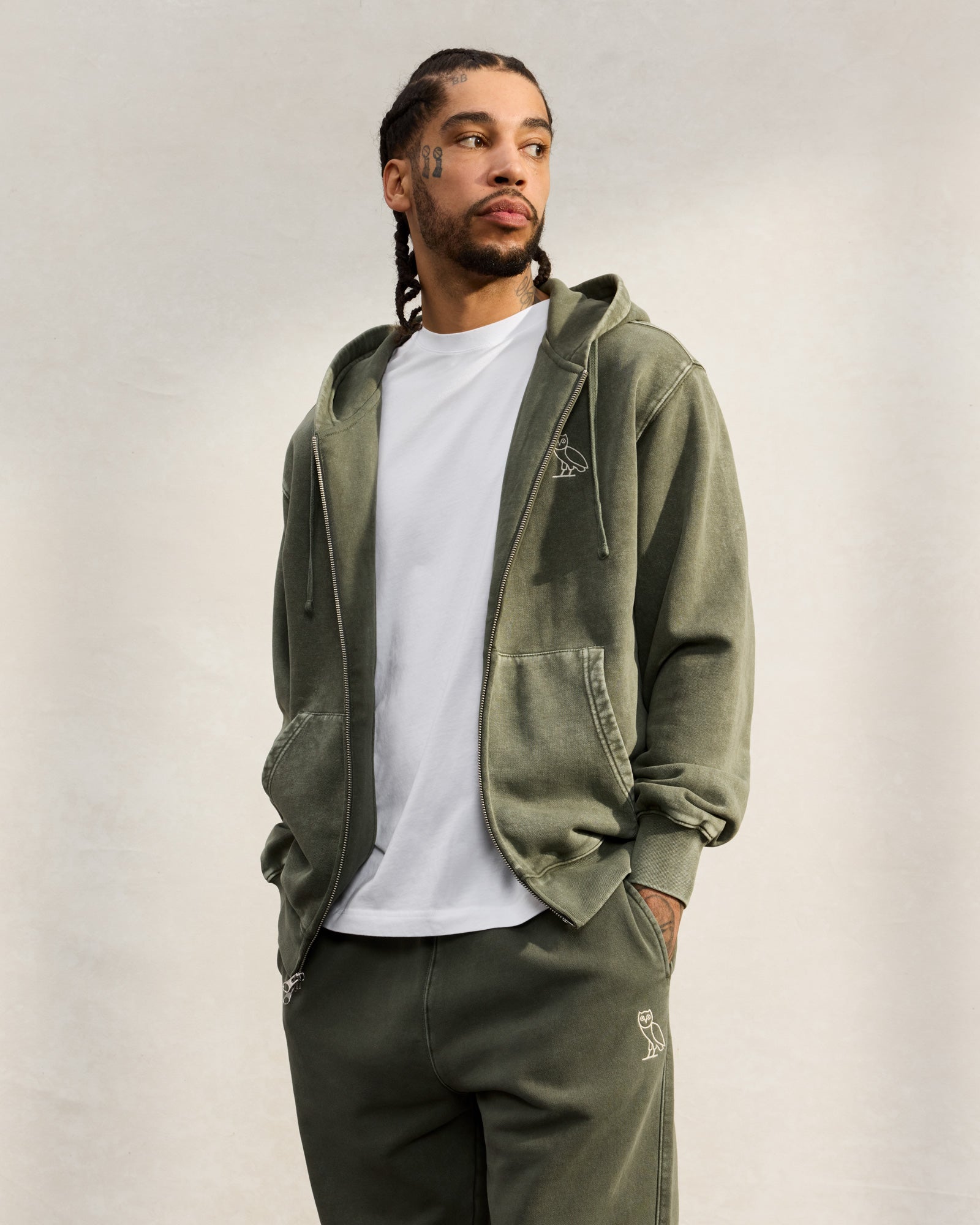 Muskoka Garment Dyed Full-Zip Hoodie - Sage IMAGE #2