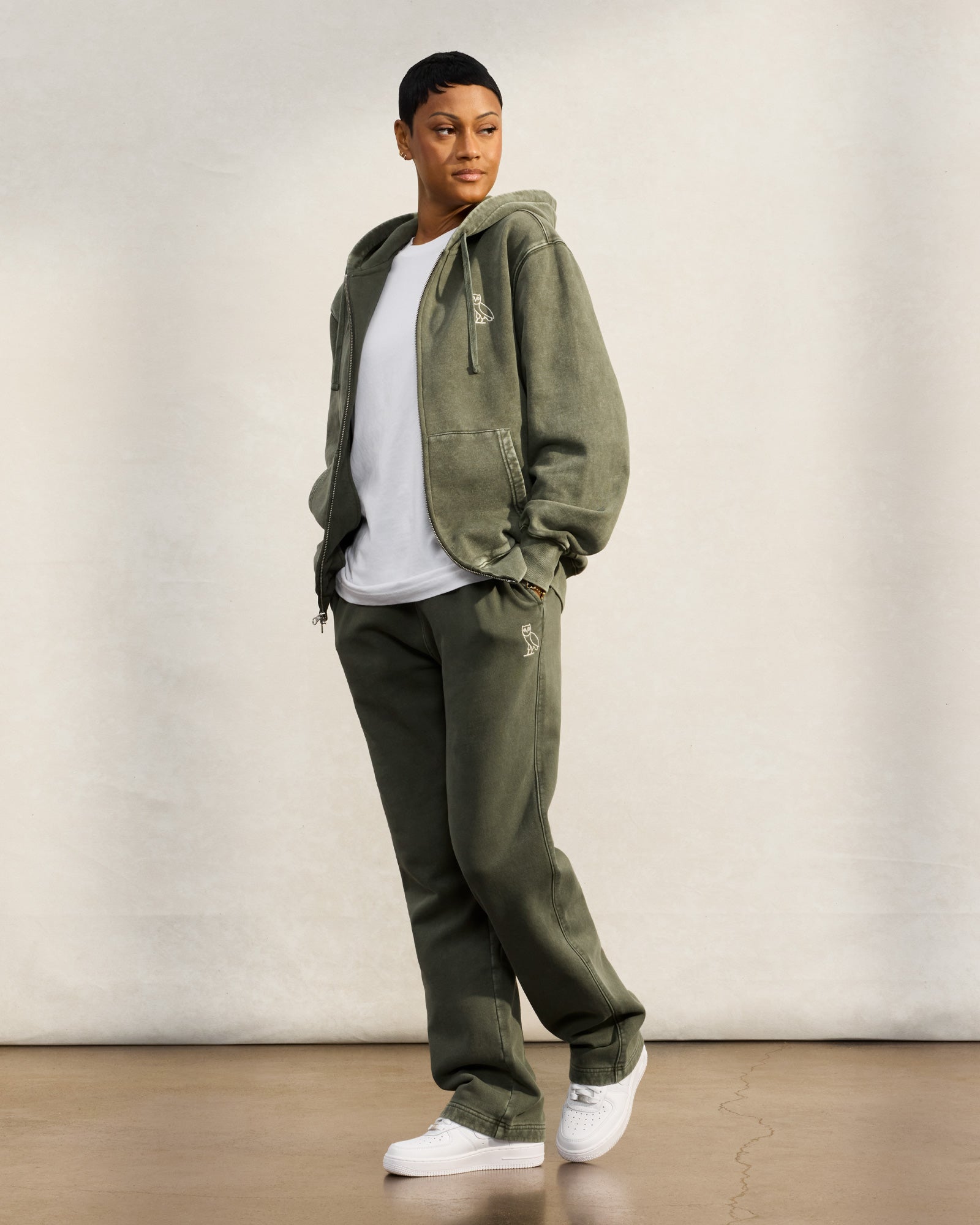 Muskoka Garment Dyed Open Hem Sweatpant - Sage IMAGE #3