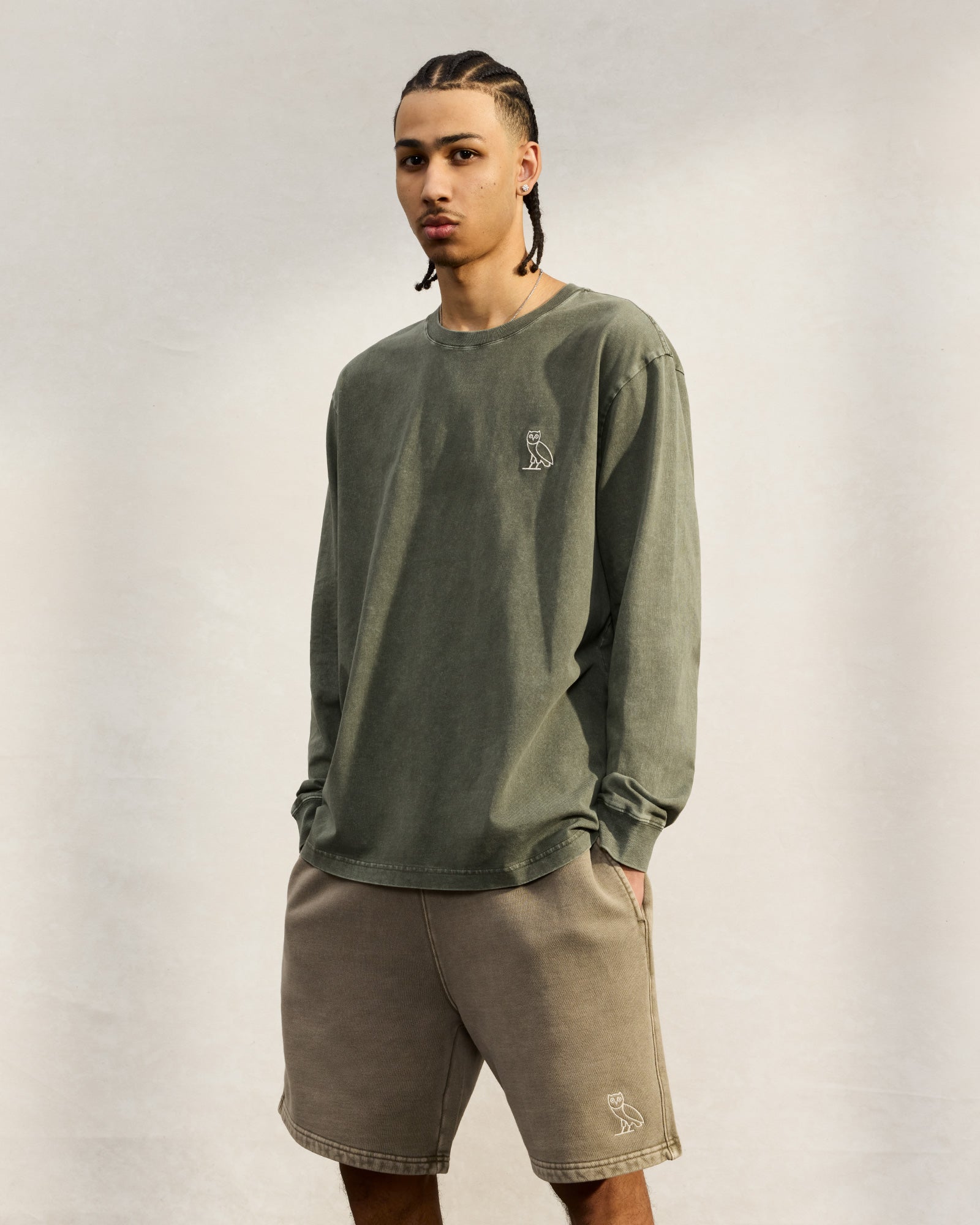 Muskoka Garment Dyed Longsleeve T-Shirt - Sage IMAGE #2