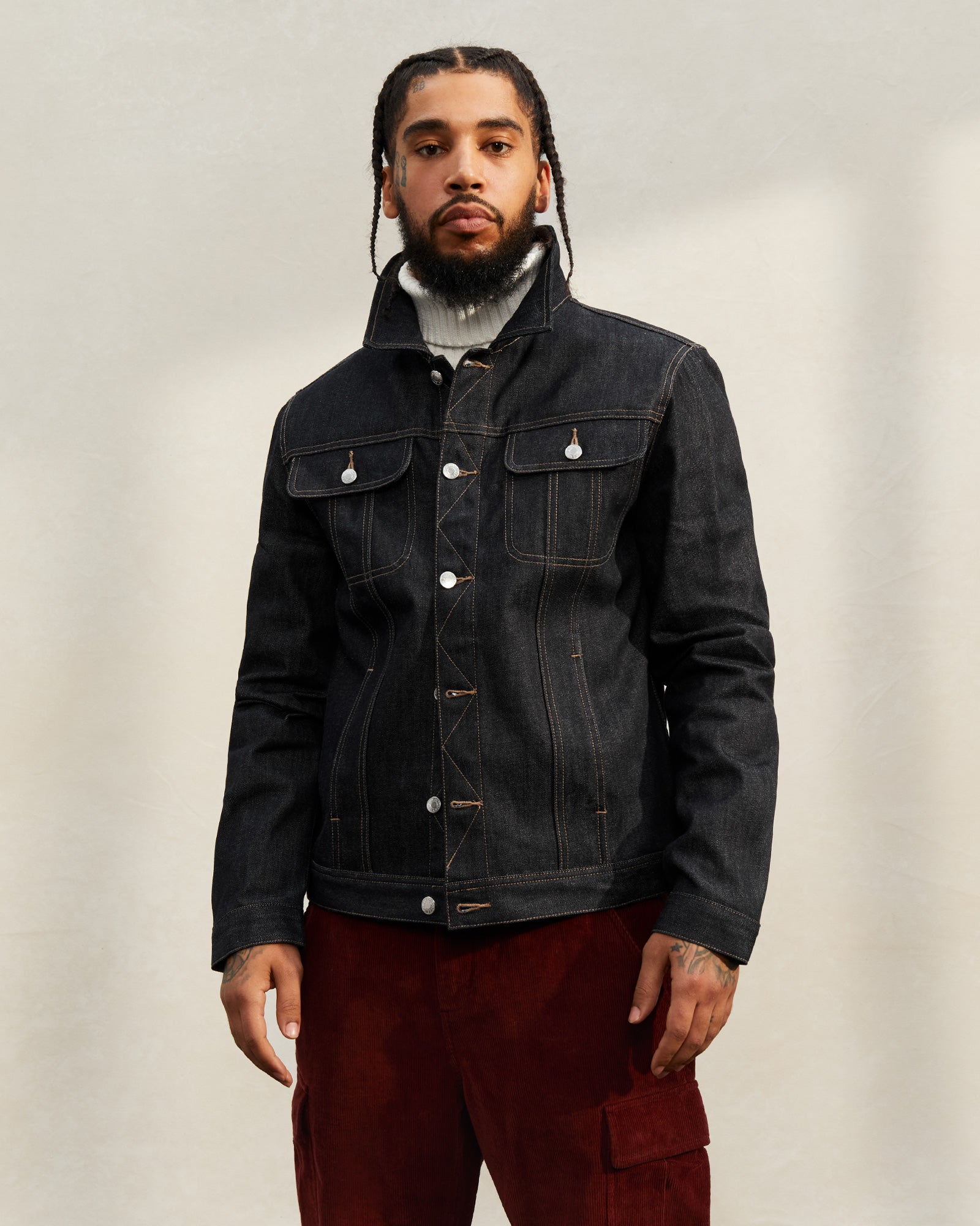 Denim Trucker Jacket - Raw Indigo IMAGE #3